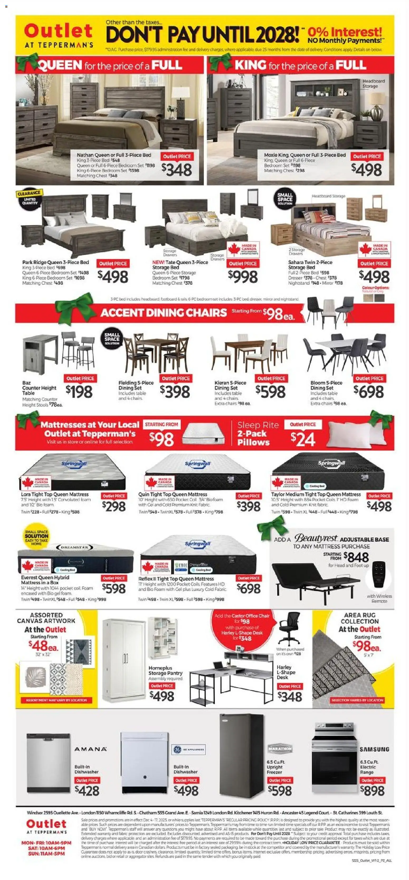 Tepperman's flyer valid from 11.12.2025 | Page: 9 | Products: Freezer, Dishwasher, Bed, Mirror