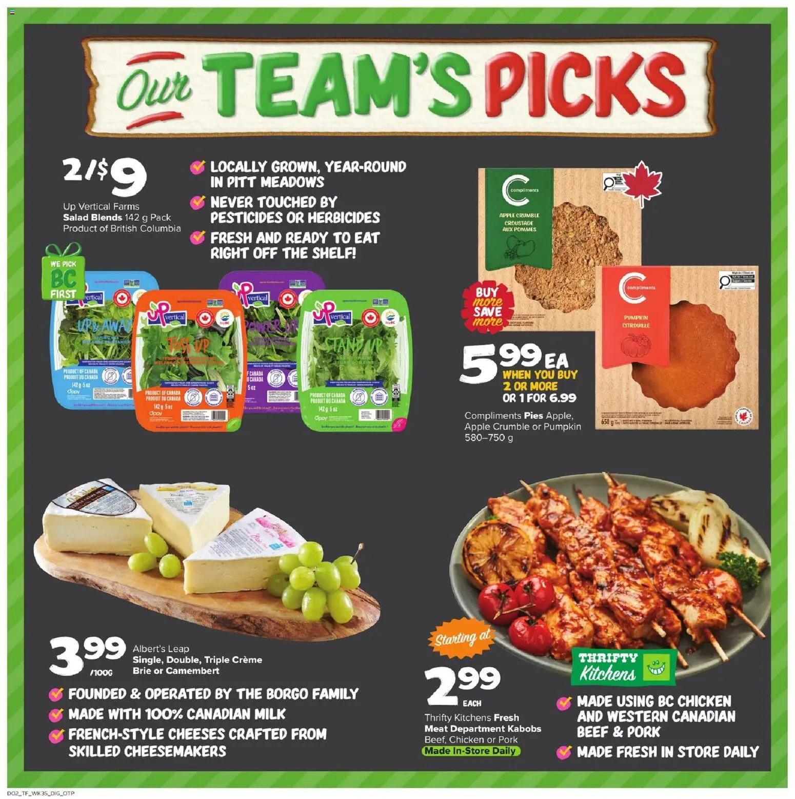 Thrifty Foods flyer valid from 26.12.2025 | Page: 13 | Products: Beef, Shelf, Milk, Pumpkin