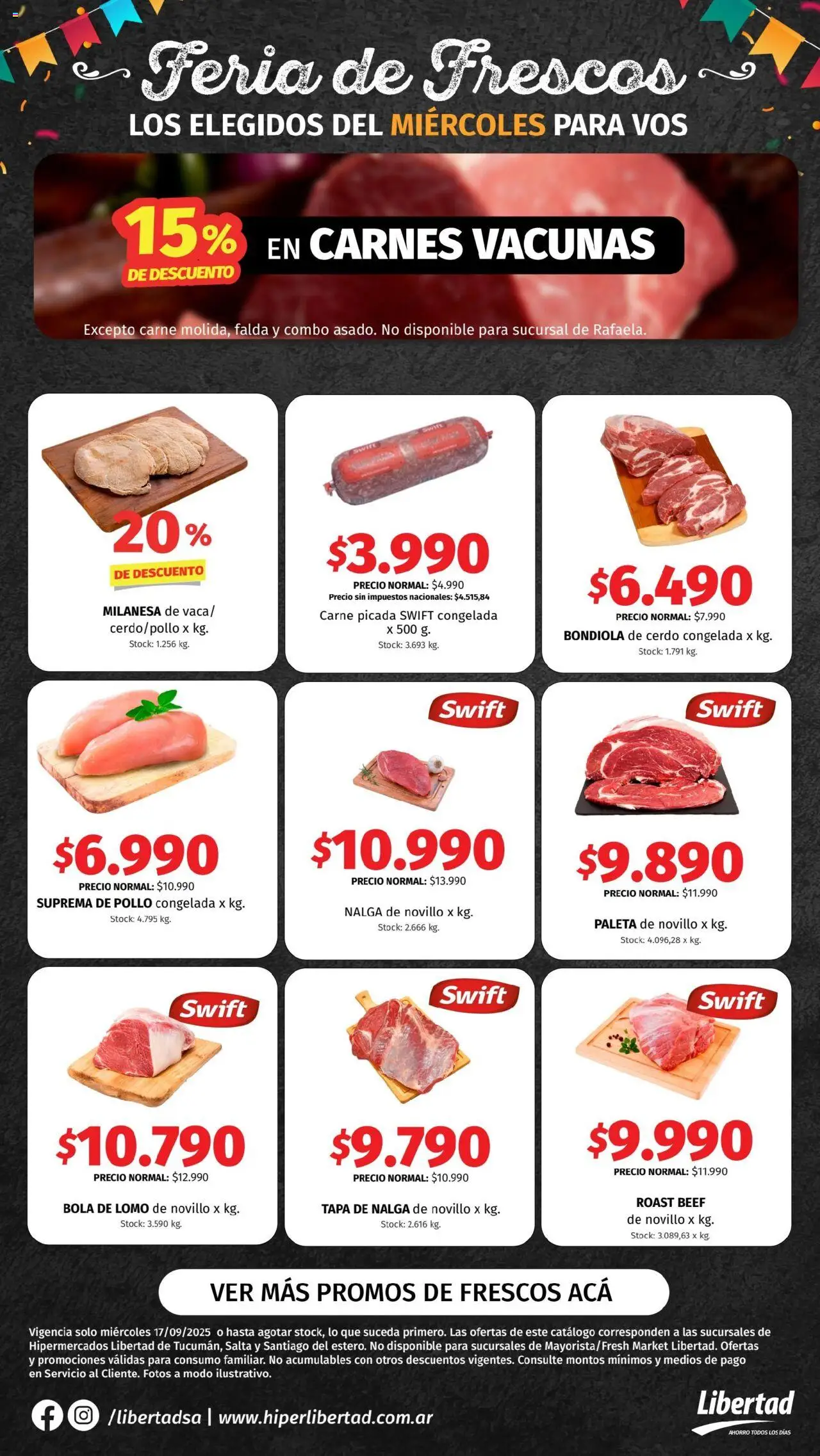 Hipermercado Libertad - Feria de Frescos -  Miércoles │ válido desde el 16.09.2025 | Página: 2 | Productos: Pollo, Milanesa, Paleta, Cerdo