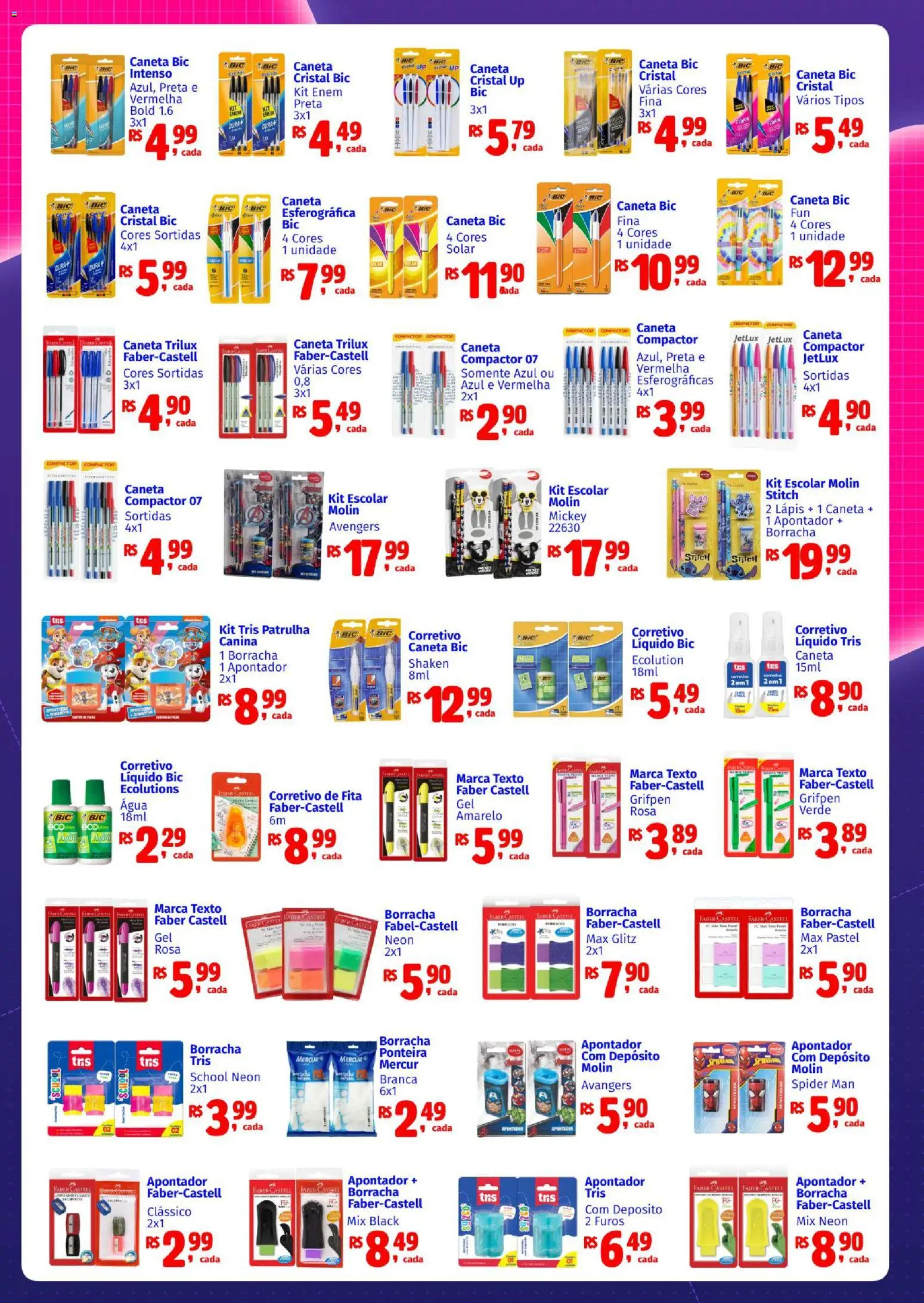 Mateus Folheto - válido de 16.03.2026 | Página: 4 | Produtos: Corretivo, Borracha, Marca texto, Fita