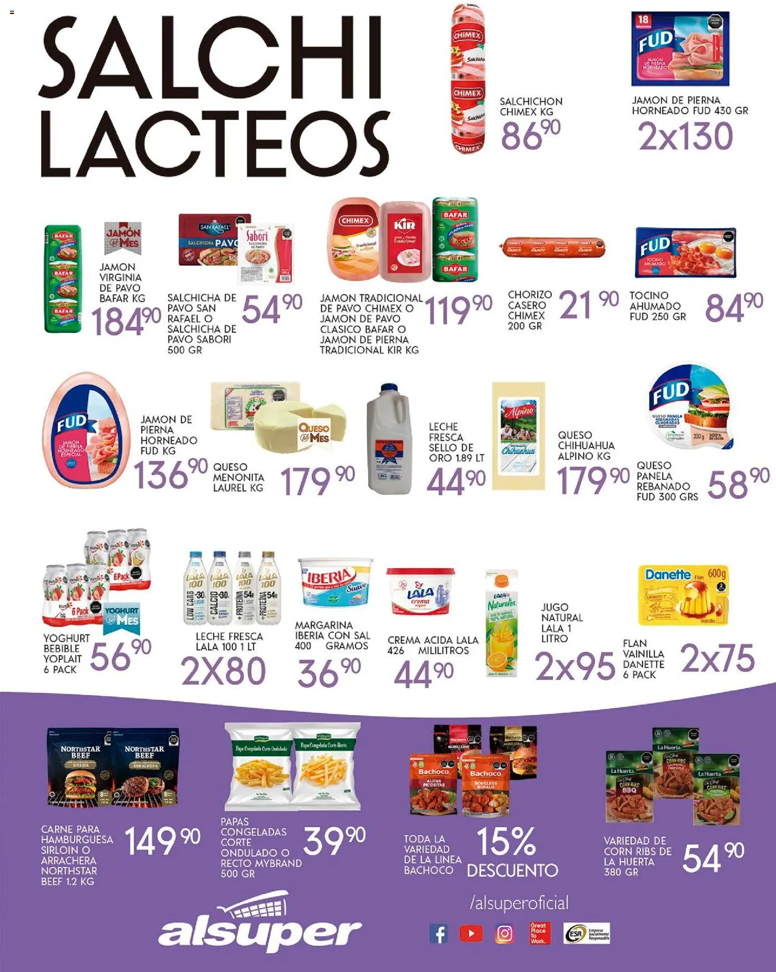 Nuevas ofertas de Alsuper válidas en toda la República Mexicana desde el 28.10.2025. ¡Encuentra las mejores ofertas en Alsuper folleto Chihuahua-Estado! | Página: 3 | Productos: Queso, Jamón, Jugo, Chorizo