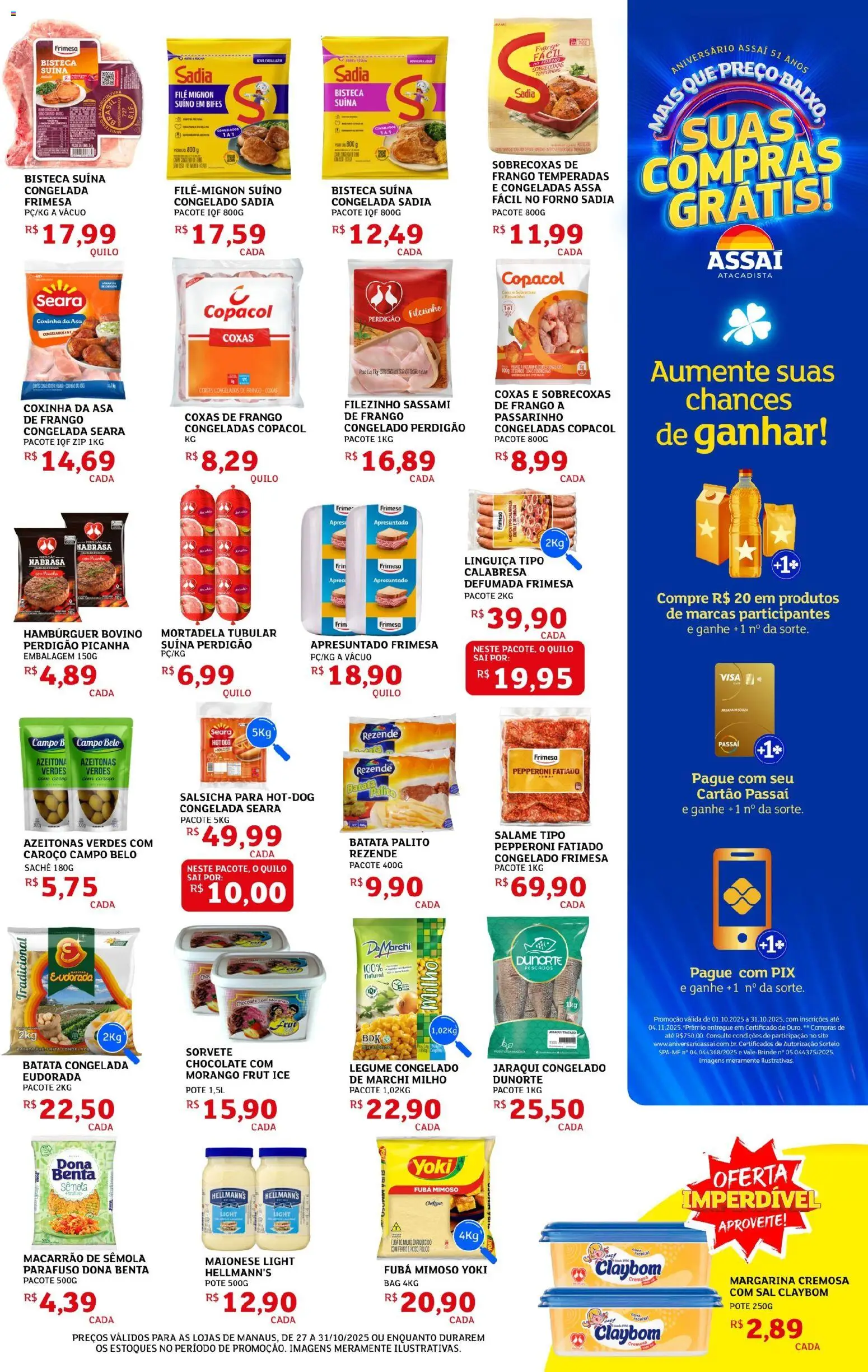 Assaí Atacadista Folheto - válido de 27.10.2025 | Página: 5 | Produtos: Filé mignon, Picanha, Sal, Frango