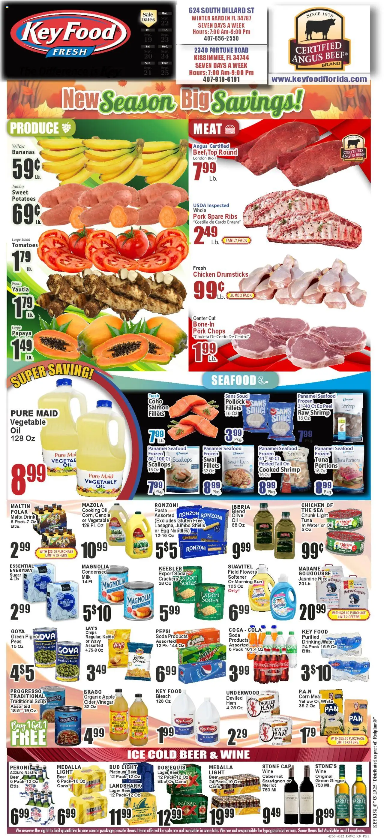 Key Food Weekly Ad - valid from 22.09.2025 | Page: 1 | Products: Vinegar, Ginger, Noodles, Kettle
