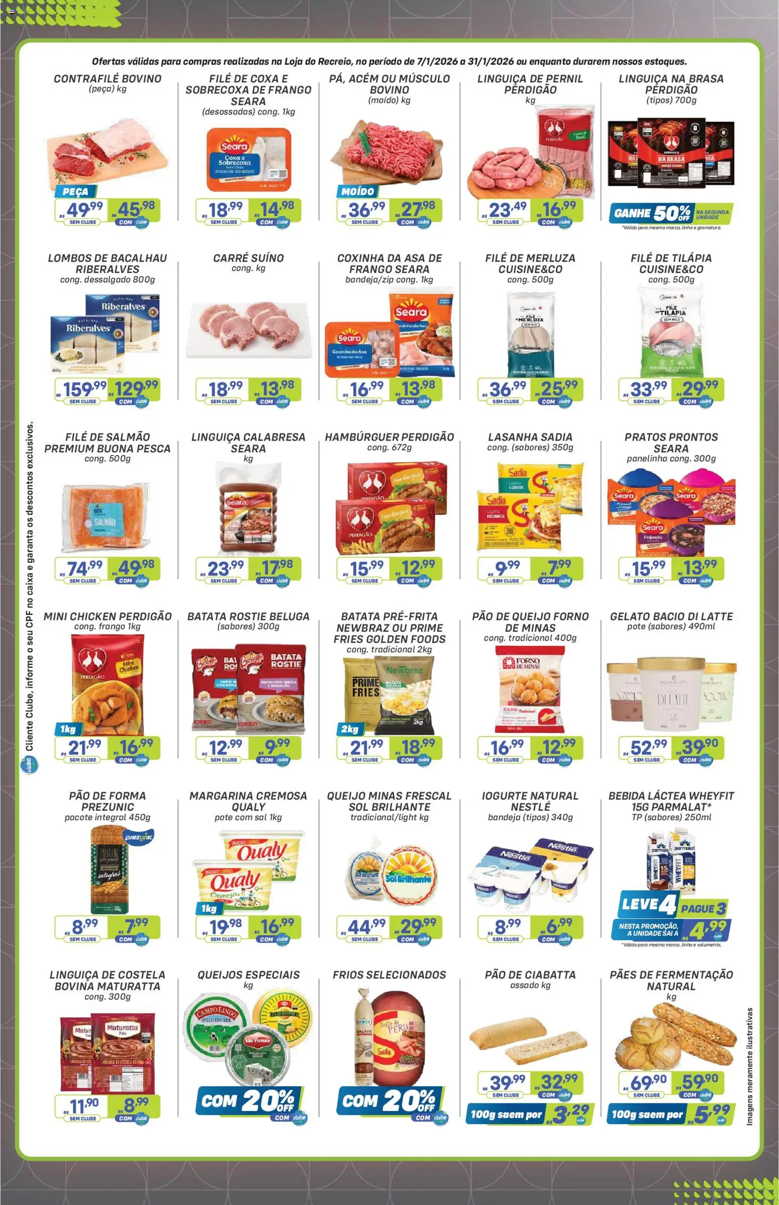 Prezunic Folheto - válido de 07.01.2026 | Página: 3 | Produtos: Pernil, Pão de forma, Lasanha, Batata