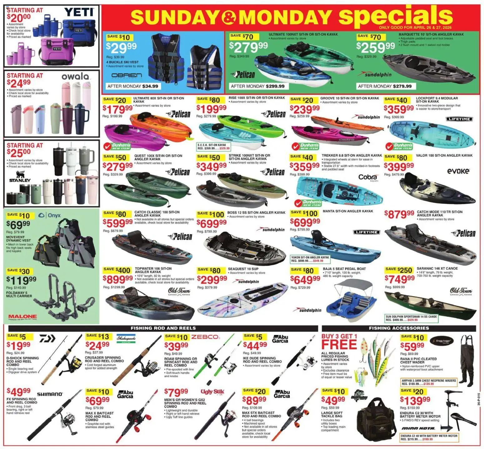Dunham's Sports Weekly Ad - valid from 25.04.2026 | Page: 12 | Products: Swivel, Kayak, Bearings, Weight