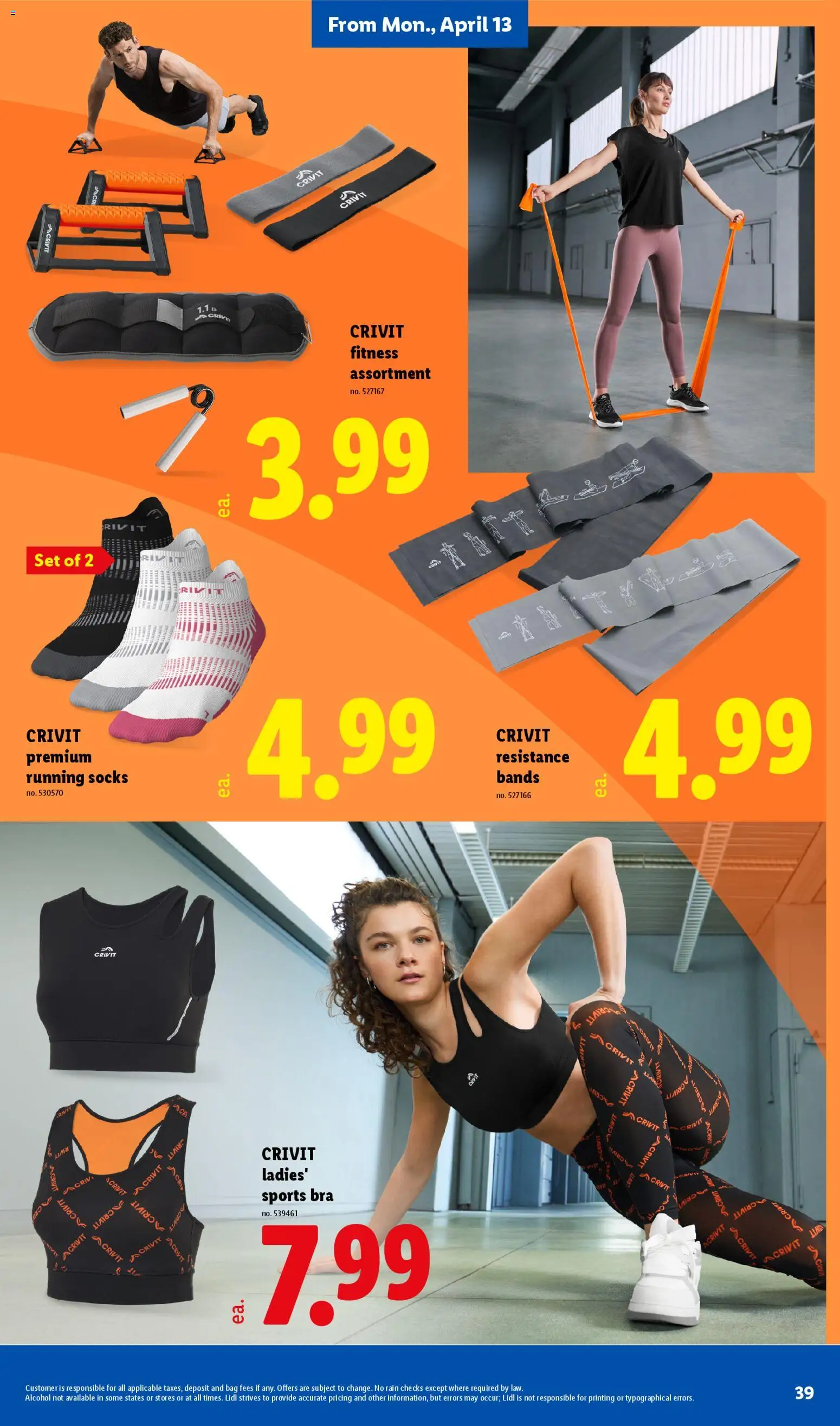 Lidl Weekly Ad - valid from 08.04.2026 | Page: 39 | Products: Bra, Socks, Bag