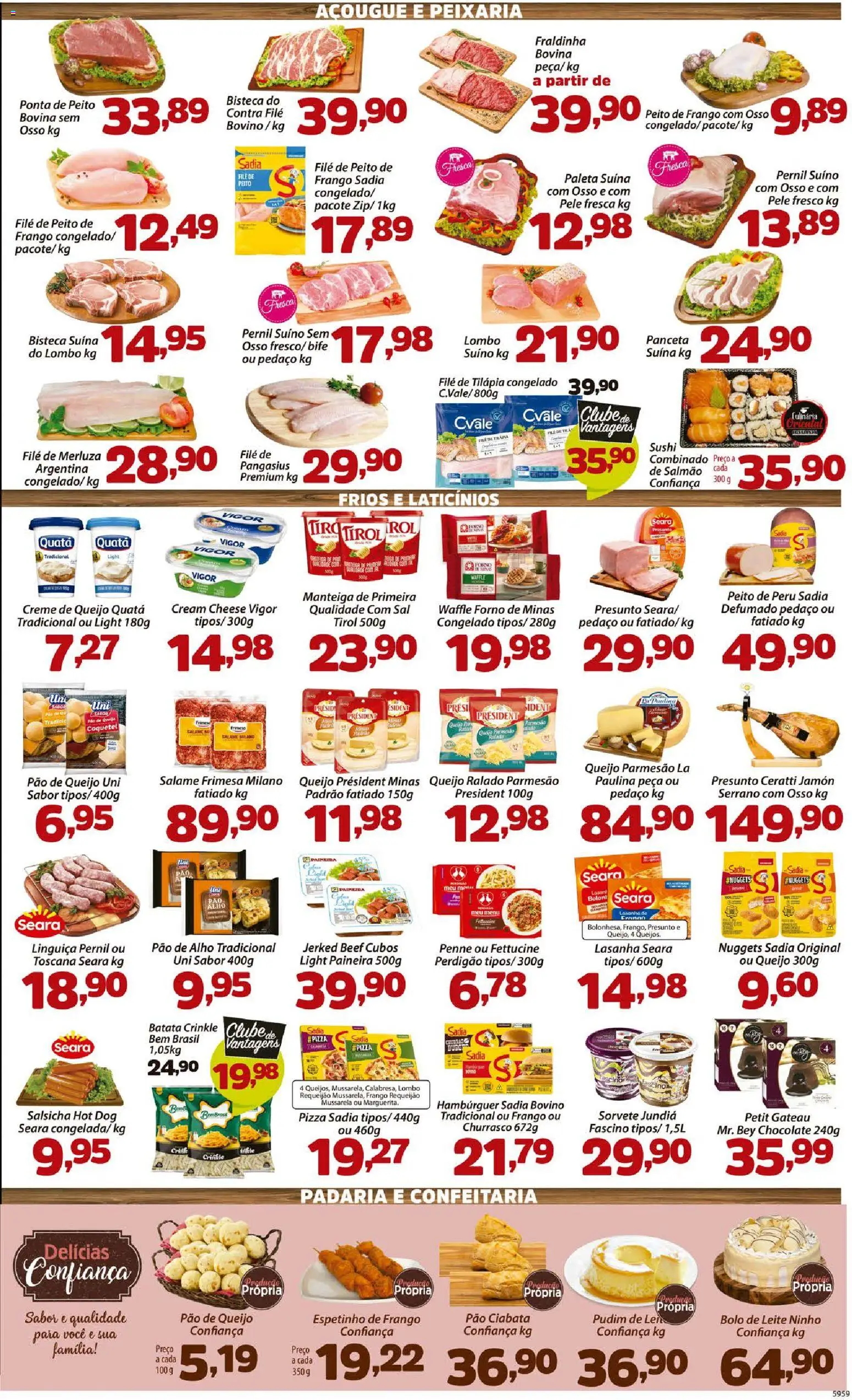 Confiança Folheto - válido de 10.04.2026 | Página: 3 | Produtos: Fraldinha, Chocolate, Sal, Mussarela