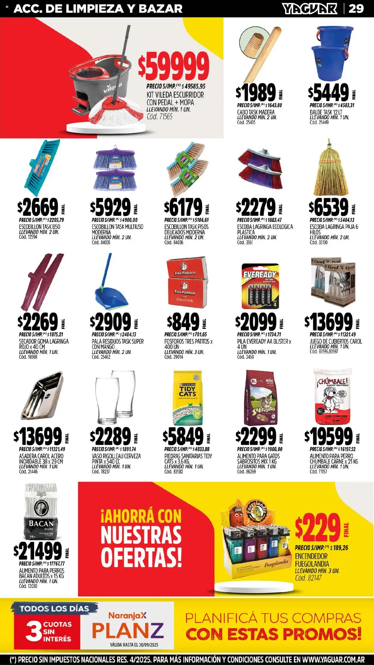 Yaguar - Maschwitz │ válido desde el 08.09.2025 | Página: 31 | Productos: Pila, Asadera, Escobillon, Escurridor