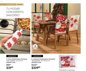 Vista previa de B. Juego de 4 fundas Merry Christmas, 100% poliéster. 40 x 40 cm c/u. (209336) 27 pts, nuevo folleto de la tienda, válido en México a partir del 07.11.2025 | Página: 16