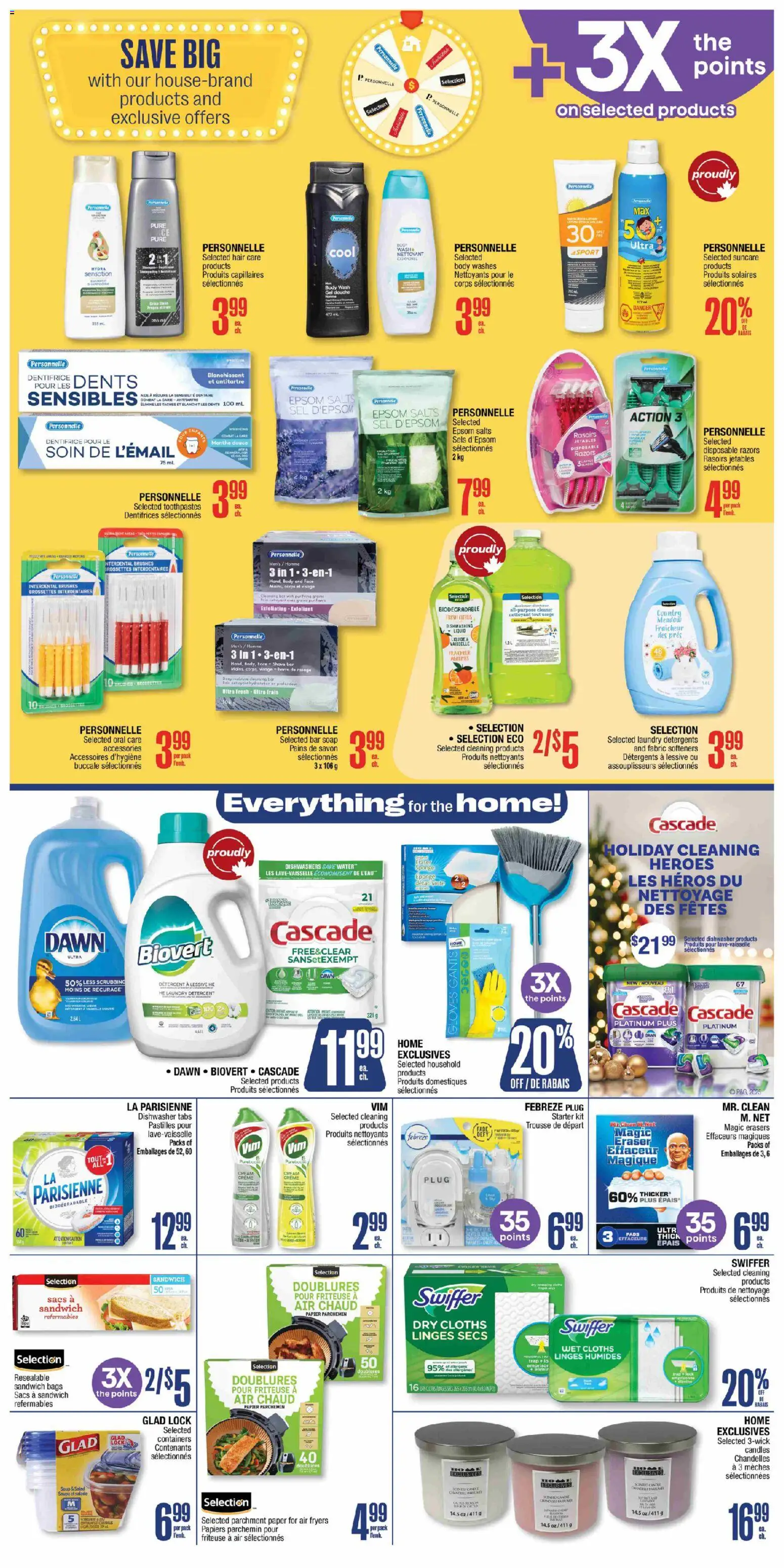 Jean Coutu flyer valid from 25.12.2025 | Page: 9 | Products: Gloves, Salad, Sponge, Detergent