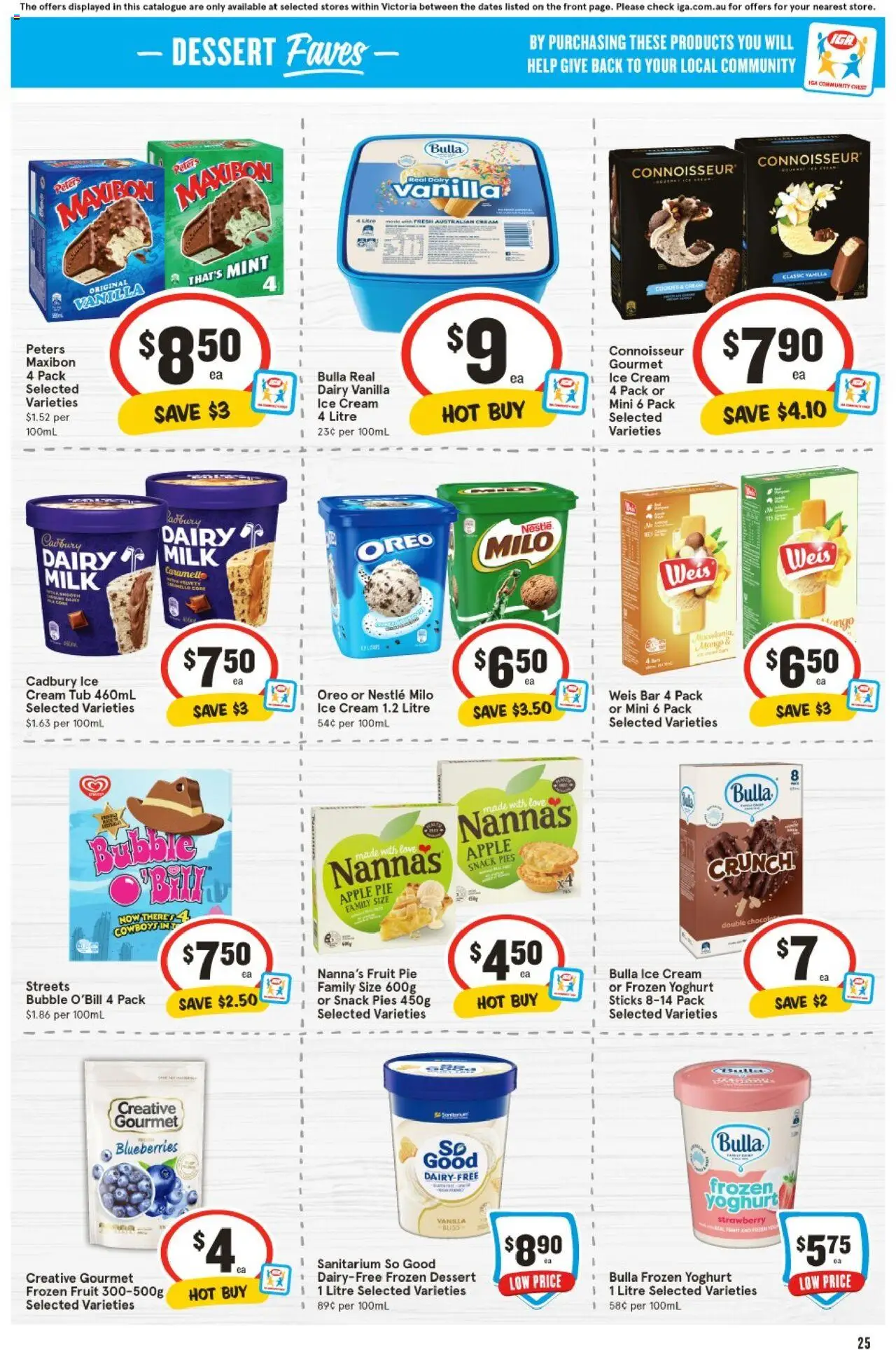 IGA catalogue - valid from 06.08.2025 | Page: 22 | Products: Yoghurt, Ice cream, Mango, Blueberries
