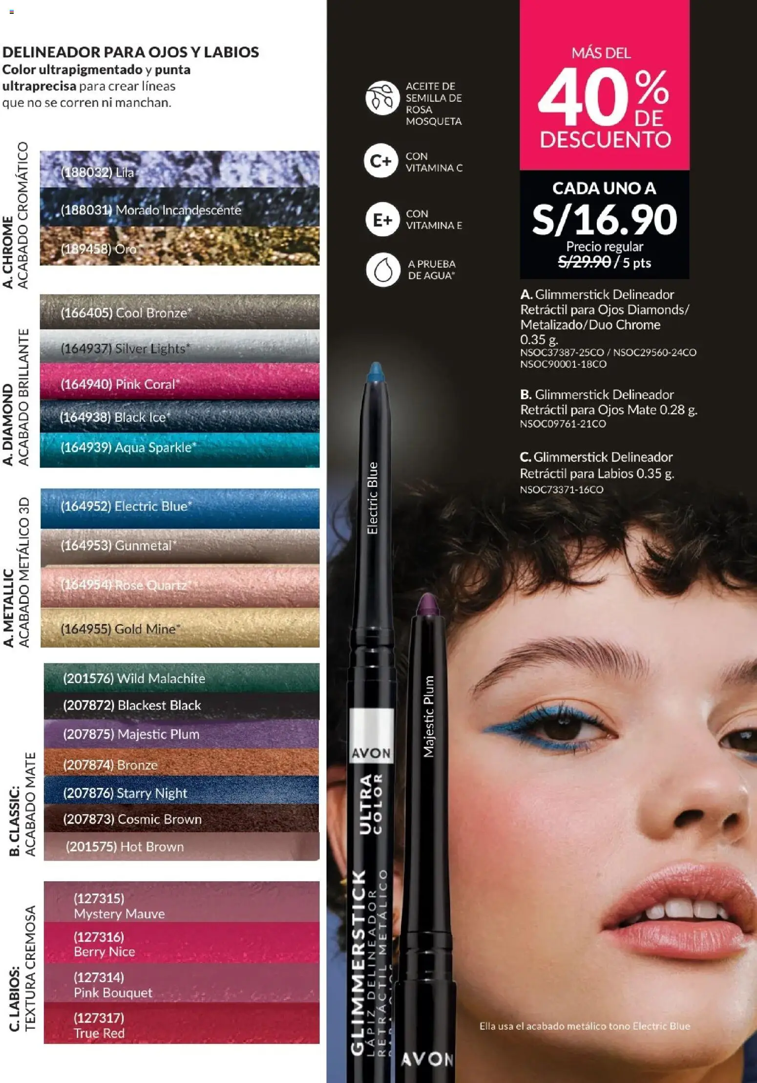 Catálogo Avon válido desde 01.01.2026 | Página: 32 | Productos: Delineador, Aceite
