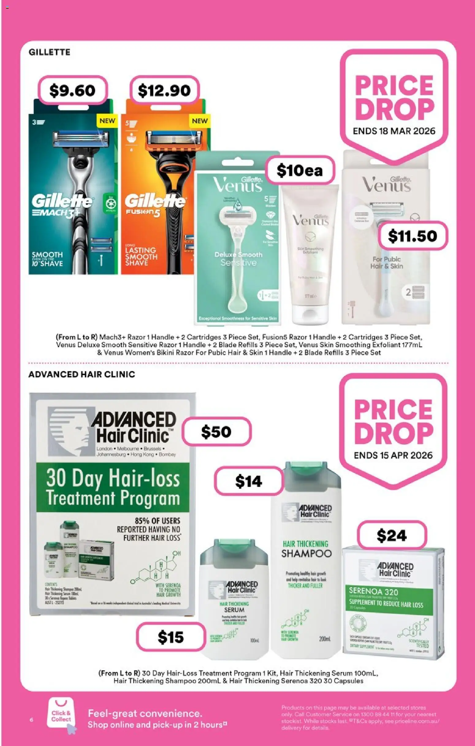 Priceline Pharmacy catalogue - valid from 22.01.2026 | Page: 6 | Products: Bikini, Razor, Hair loss, Treatment