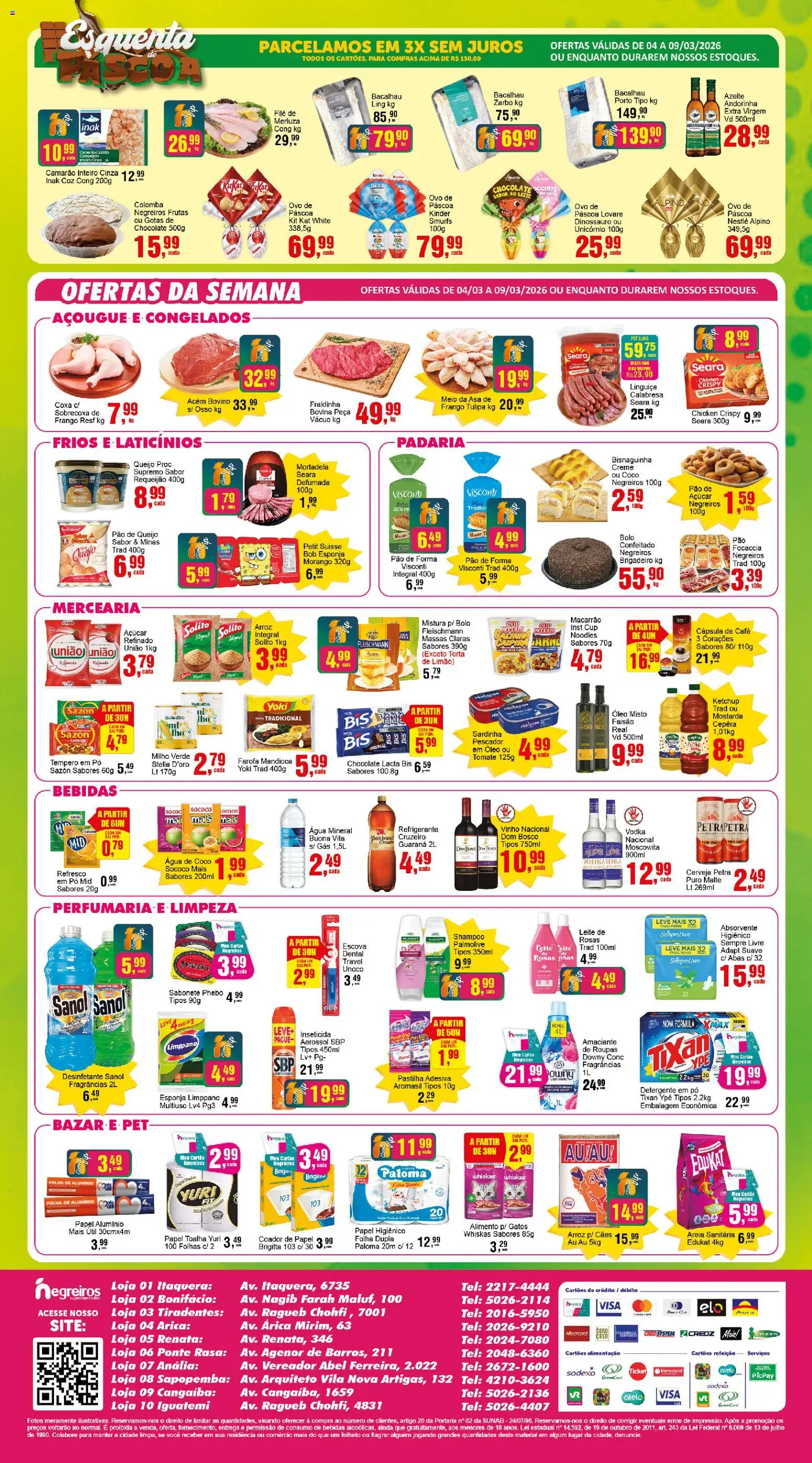 Negreiros Folheto - válido de 04.03.2026 | Página: 2 | Produtos: Mandioca, Acém, Leite, Queijo