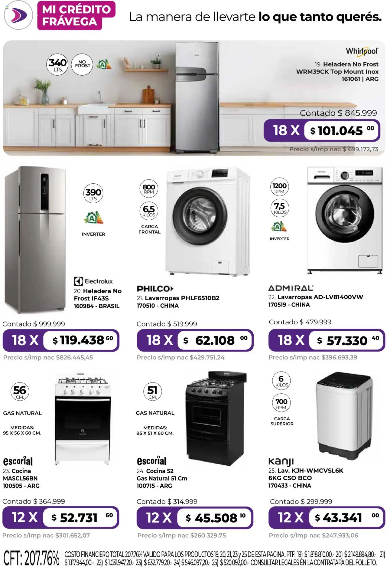 Frávega ofertas │ válido desde el 01.09.2025 | Página: 4 | Productos: Top, Cocina, Lavarropas, Heladera