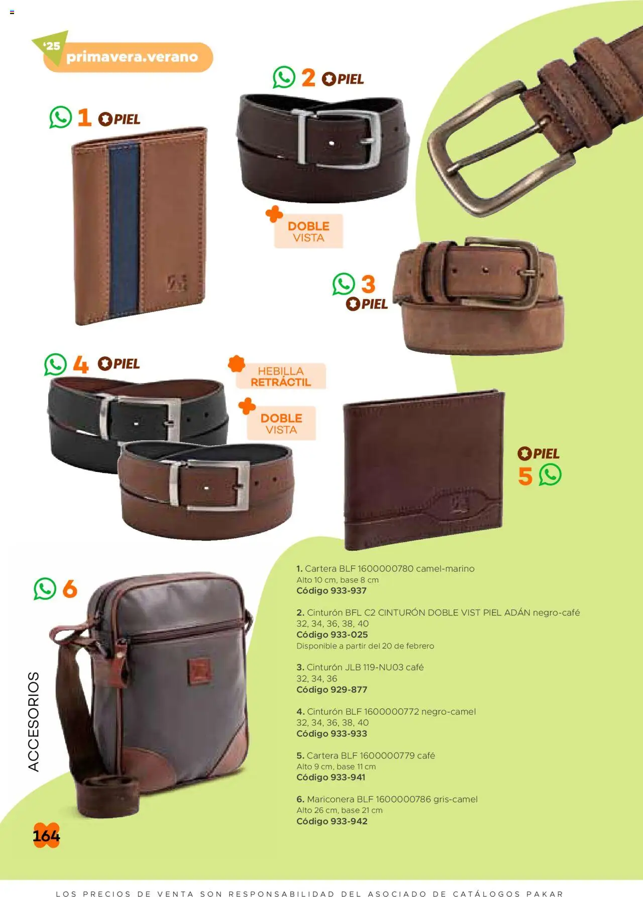 Nuevas ofertas de SC Pakar válidas en toda la República Mexicana desde el 31.01.2025. ¡Encuentra las mejores ofertas en SC Pakar catálogo Ropa! | Página: 164 | Productos: Cinturón, Café, Hebilla