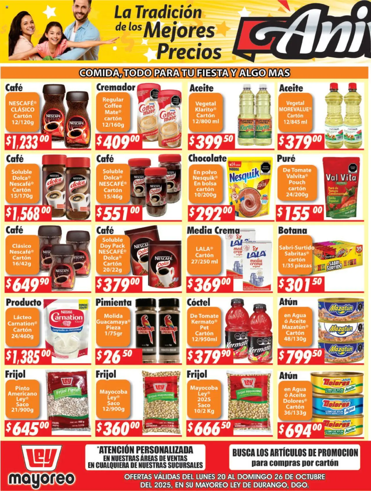 Nuevas ofertas de Casa Ley válidas en toda la República Mexicana desde el 20.10.2025. ¡Encuentra las mejores ofertas en Casa Ley folleto Mayoreo! | Página: 3 | Productos: Pimienta, Agua, Café, Polvo
