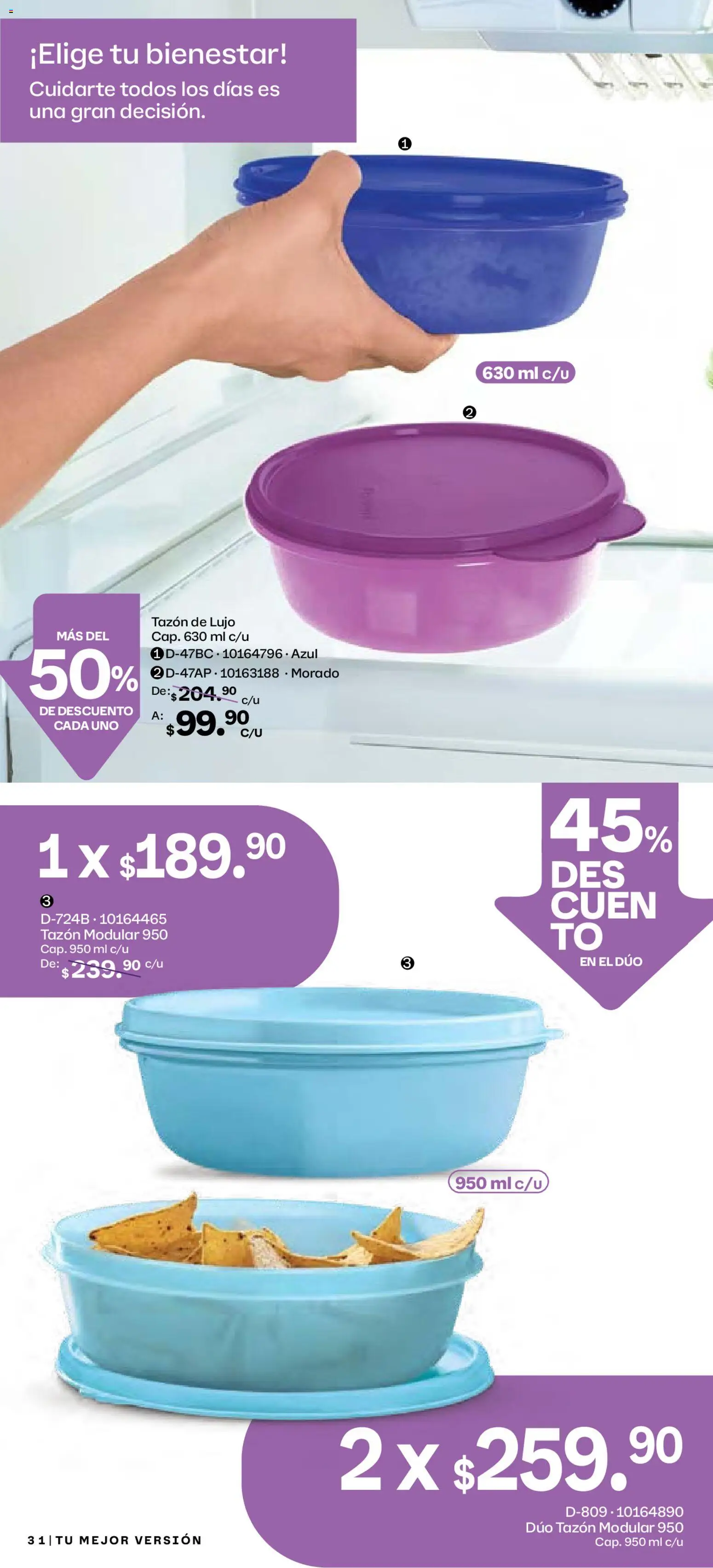 Nuevas ofertas de Tupperware válidas en toda la República Mexicana desde el 29.12.2025. ¡Encuentra las mejores ofertas en Tupperware catálogo! | Página: 31 | Productos: Modular