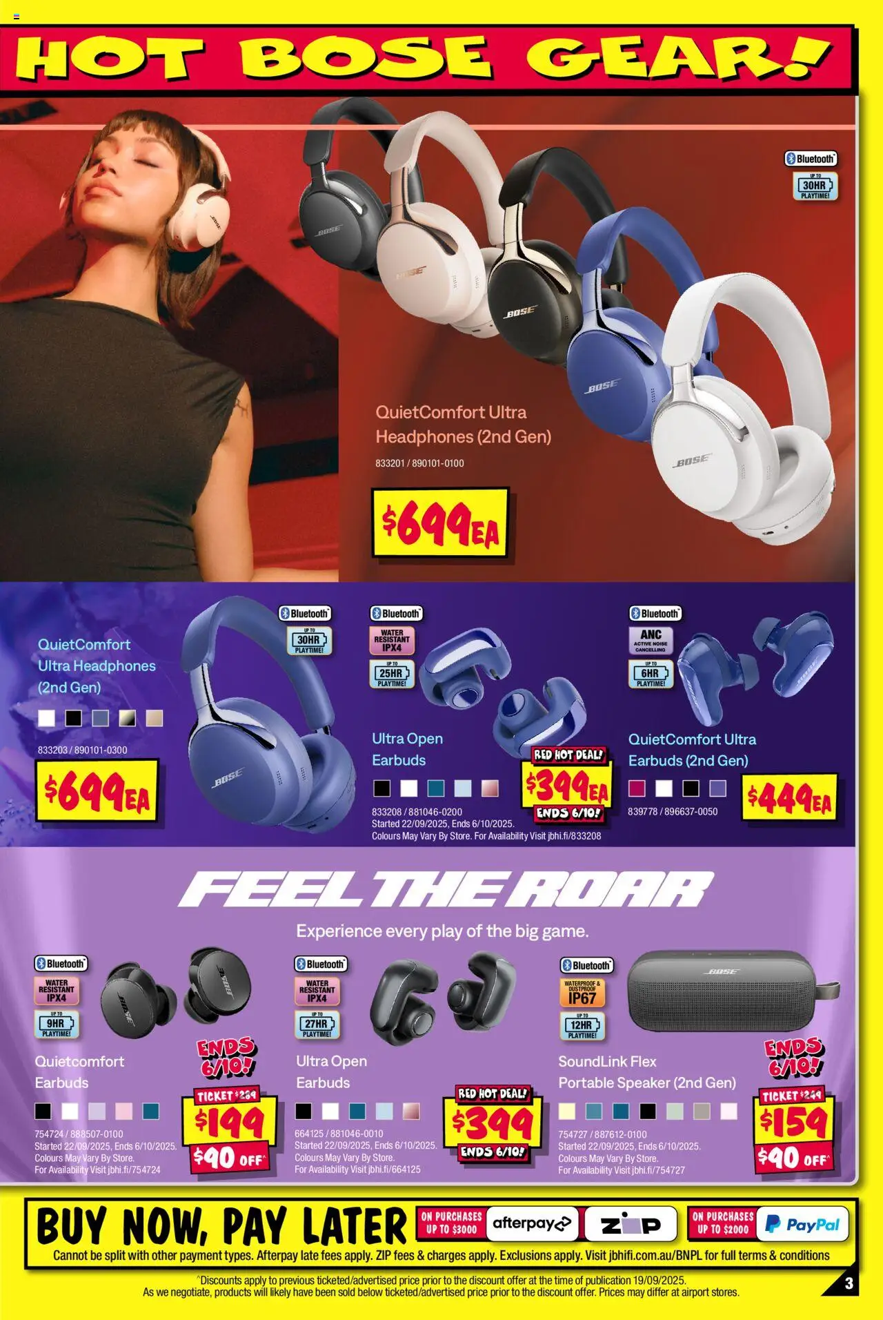 JB Hi-Fi catalogue - valid from 02.10.2025 | Page: 3 | Products: Water, Headphones, Speaker, Portable