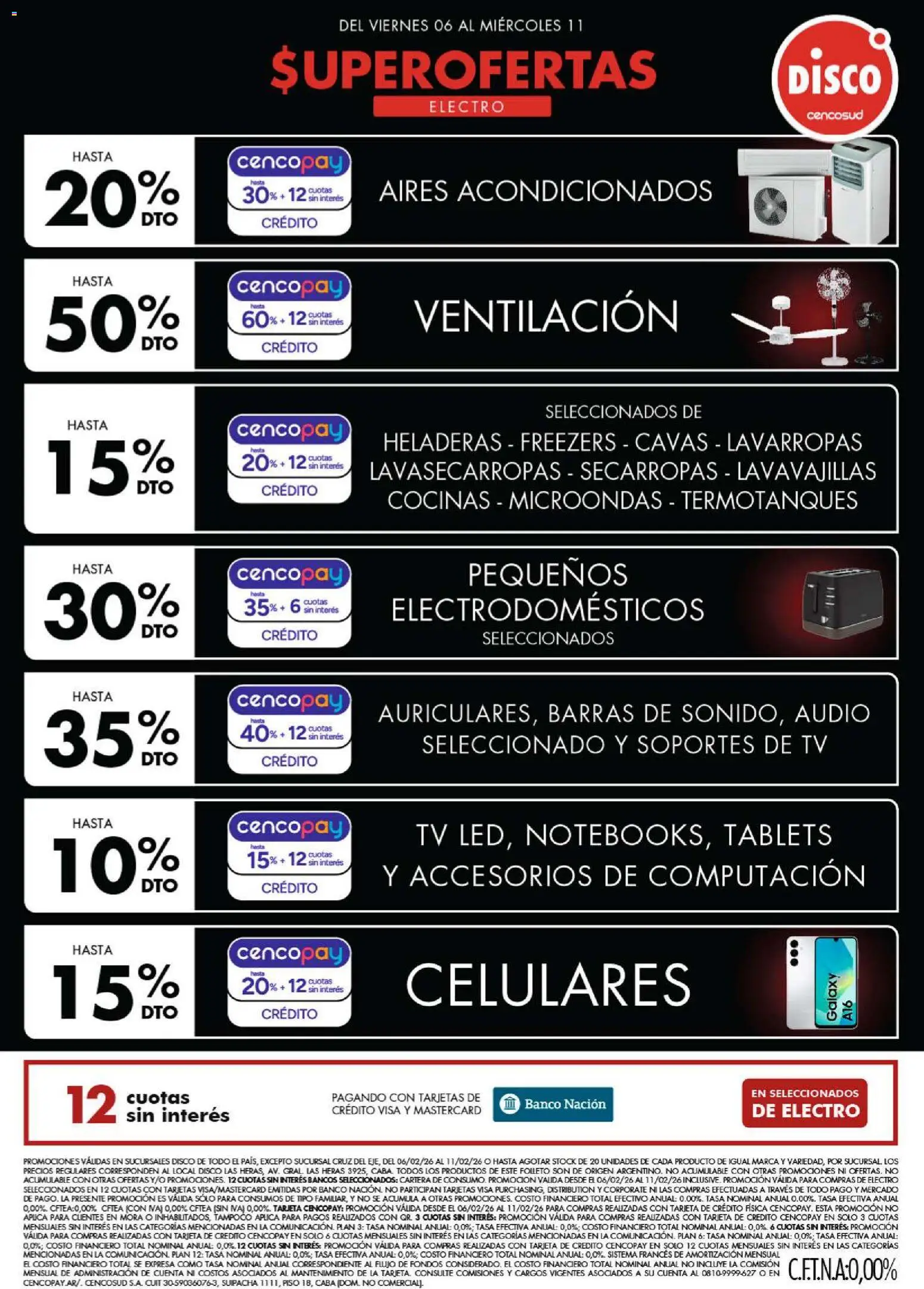 Disco - Ofertas | Electro, T. Libre y más │ válido desde el 06.02.2026 | Página: 1 | Productos: Cartera, Disco, Lavavajillas, Banco