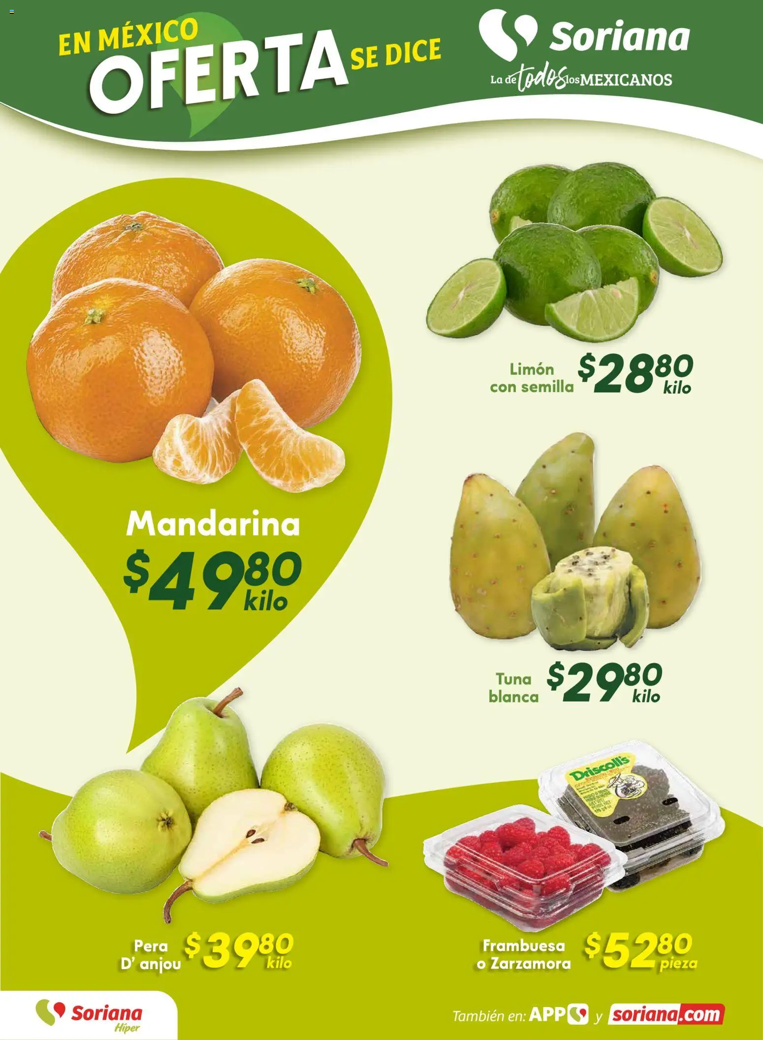 Nuevas ofertas de Soriana válidas en toda la República Mexicana desde el 07.11.2025. ¡Encuentra las mejores ofertas en Soriana - Fin de Semana Híper: Ags, Nay, Jal, Qro, Col, Mich, Gto, Hgo, Tlax, Mor, Pue, Gro, Oax, Edo. de Mex, Valle de México, Za! | Página: 2 | Productos: Pera, Limón