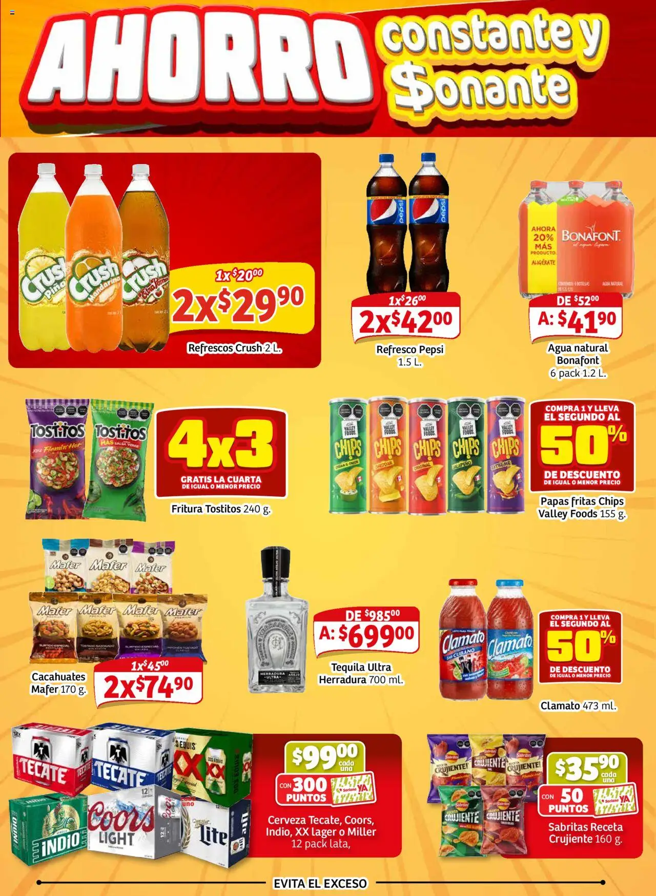 Nuevas ofertas de Soriana válidas en toda la República Mexicana desde el 18.09.2025. ¡Encuentra las mejores ofertas en Soriana - Pesito Valedor Mercado: Camp, Chia, Oax, Q. Roo, Tab, Yuc! | Página: 11 | Productos: Refresco, Agua, Piña, Tequila