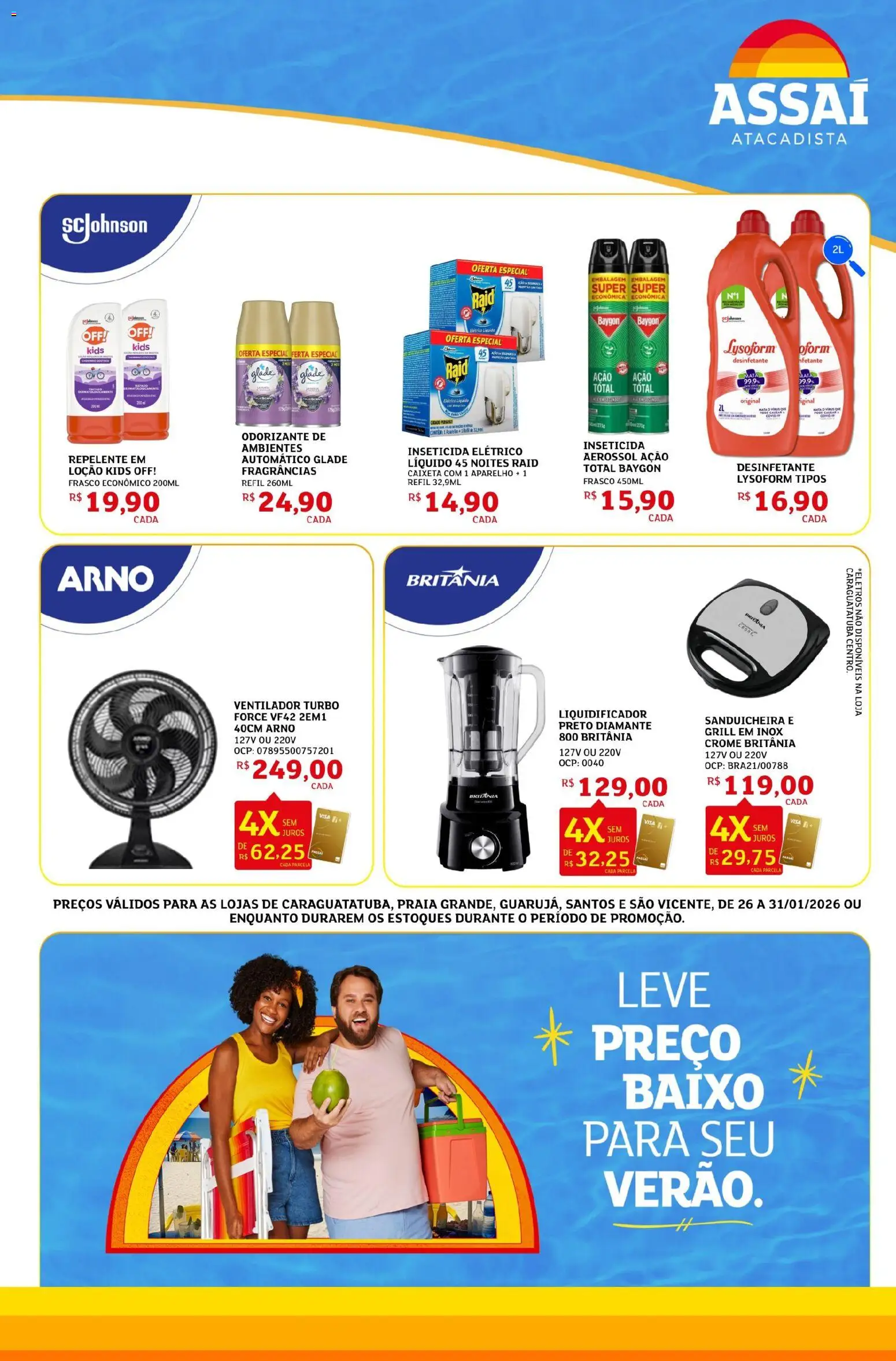 Assaí Atacadista Folheto - válido de 26.01.2026 | Página: 3 | Produtos: Liquidificador, Baixo, Repelente, Inseticida