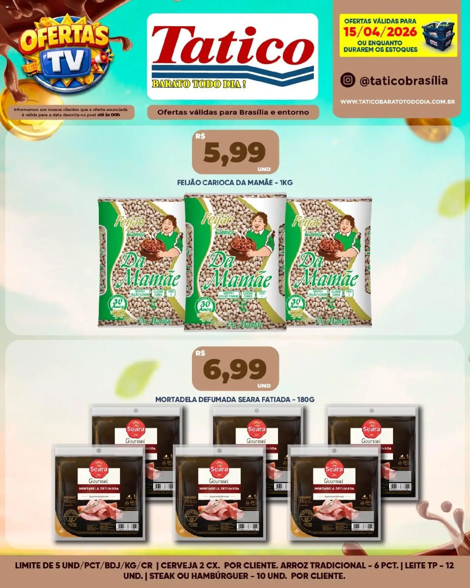 Tatico Folheto - válido de 16.04.2026 | Página: 33 | Produtos: Feijão, Leite, Arroz, Hambúrguer