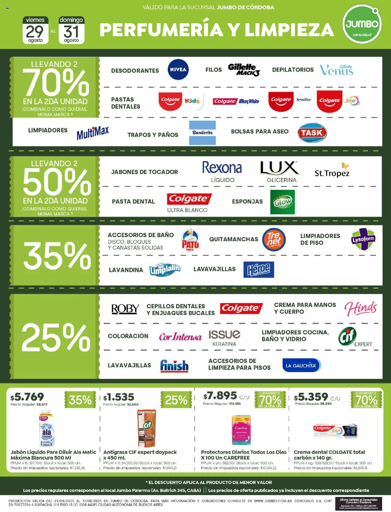Jumbo - Ofertas | Córdoba │ válido desde el 29.08.2025 | Página: 6 | Productos: Antigrasa, Lavandina, Quitamanchas, Pasta