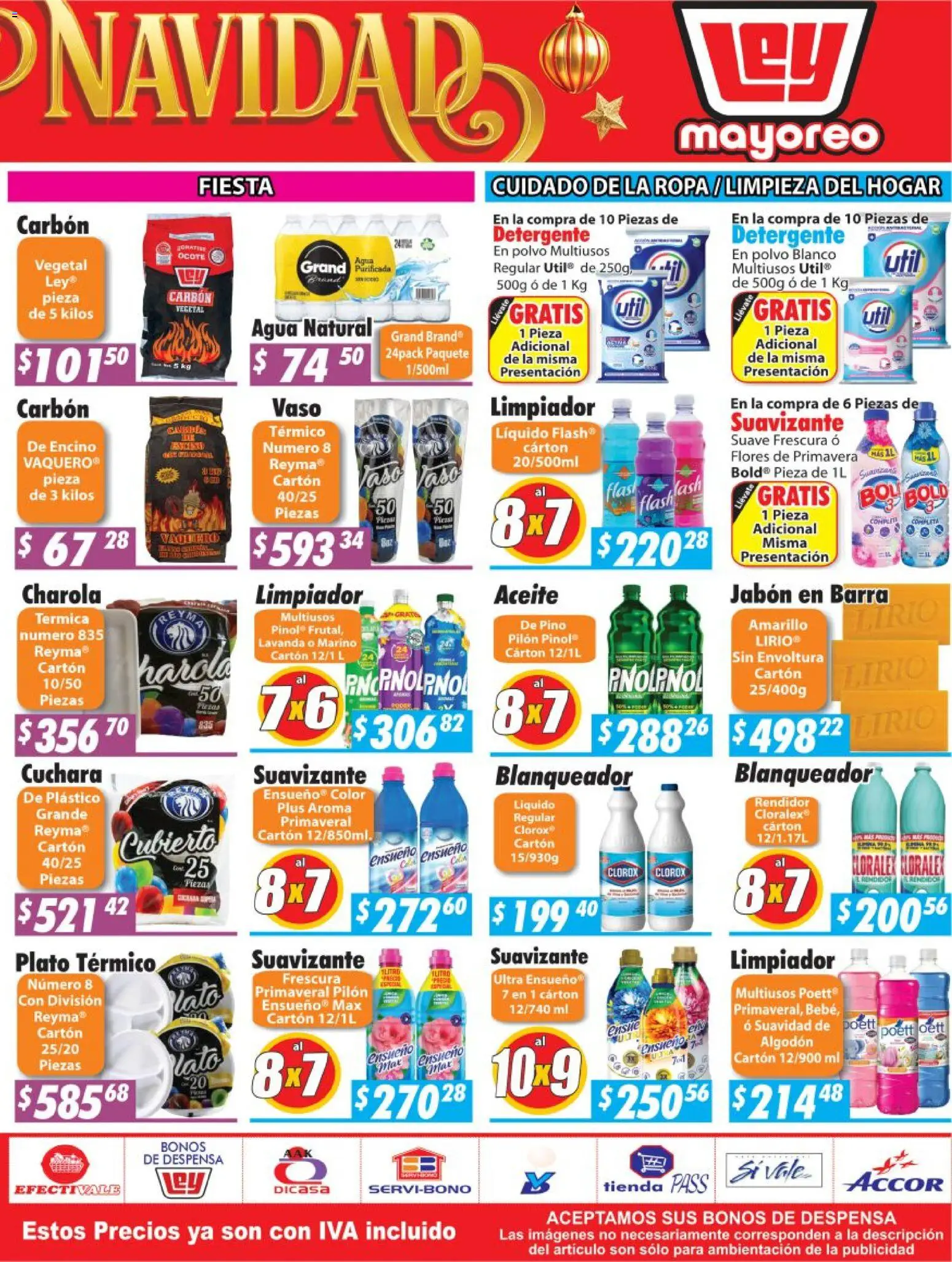 Nuevas ofertas de Casa Ley válidas en toda la República Mexicana desde el 08.12.2025. ¡Encuentra las mejores ofertas en Casa Ley folleto La Paz! | Página: 4 | Productos: Agua, Aceite, Cuchara, Jabón