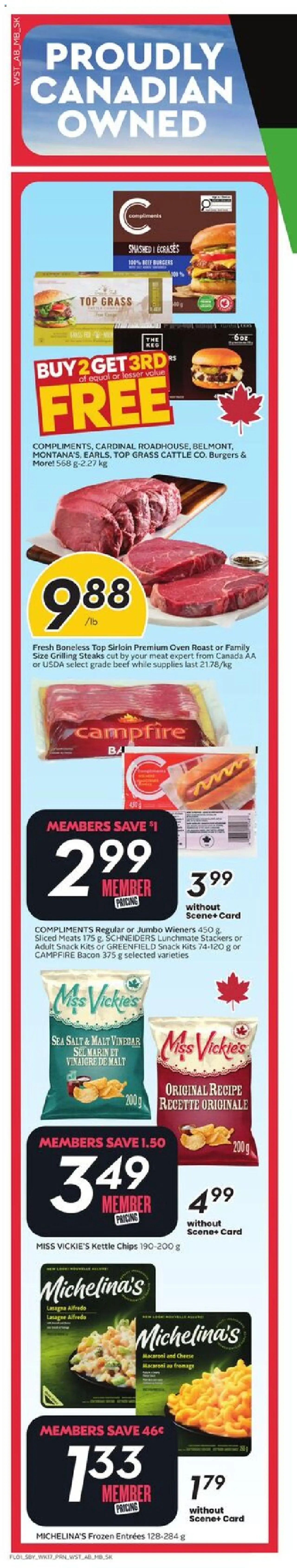 Safeway flyer valid from 21.08.2025 | Page: 2 | Products: Beef, Chips, Oven, Kettle