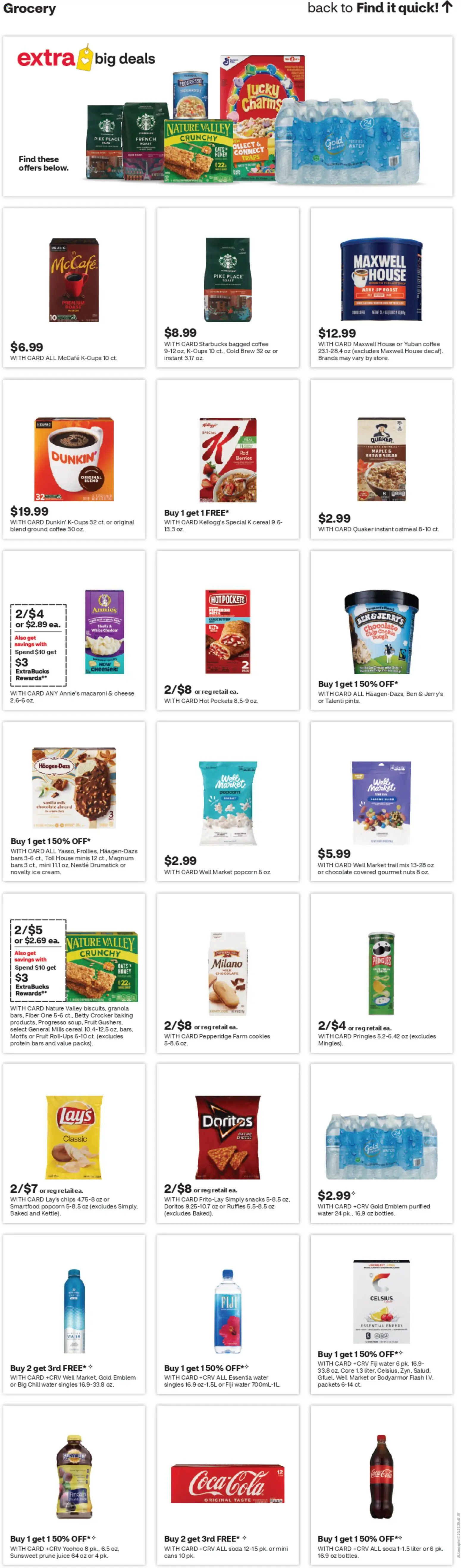 CVS Pharmacy Weekly Ad - CA - valid from 09.11.2025 | Page: 17 | Products: Milk, Cheese, Chips, Water