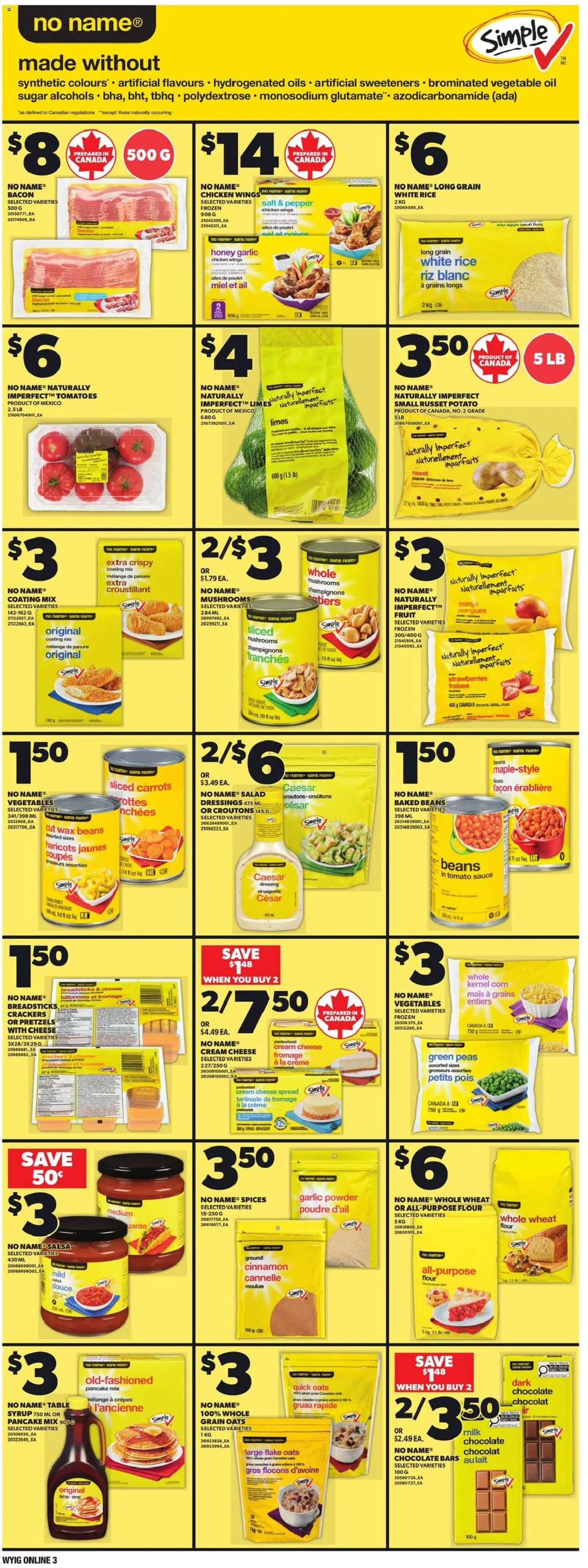 Loblaws flyer valid from 09.04.2026 | Page: 10 | Products: Rice, Cream, Chicken wings, Chicken