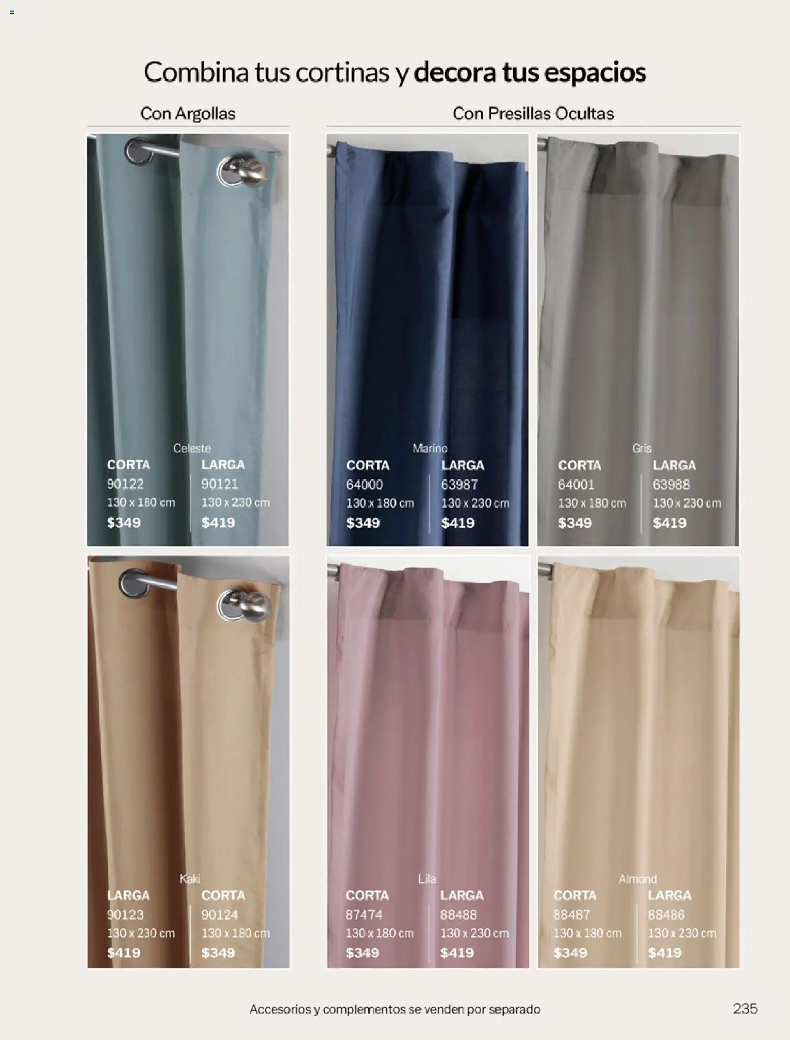 Nuevas ofertas de Vianney válidas en toda la República Mexicana desde el 06.03.2026. ¡Encuentra las mejores ofertas en Vianney catálogo Tu hogar, nuestra pasión! | Página: 237 | Productos: Cortinas