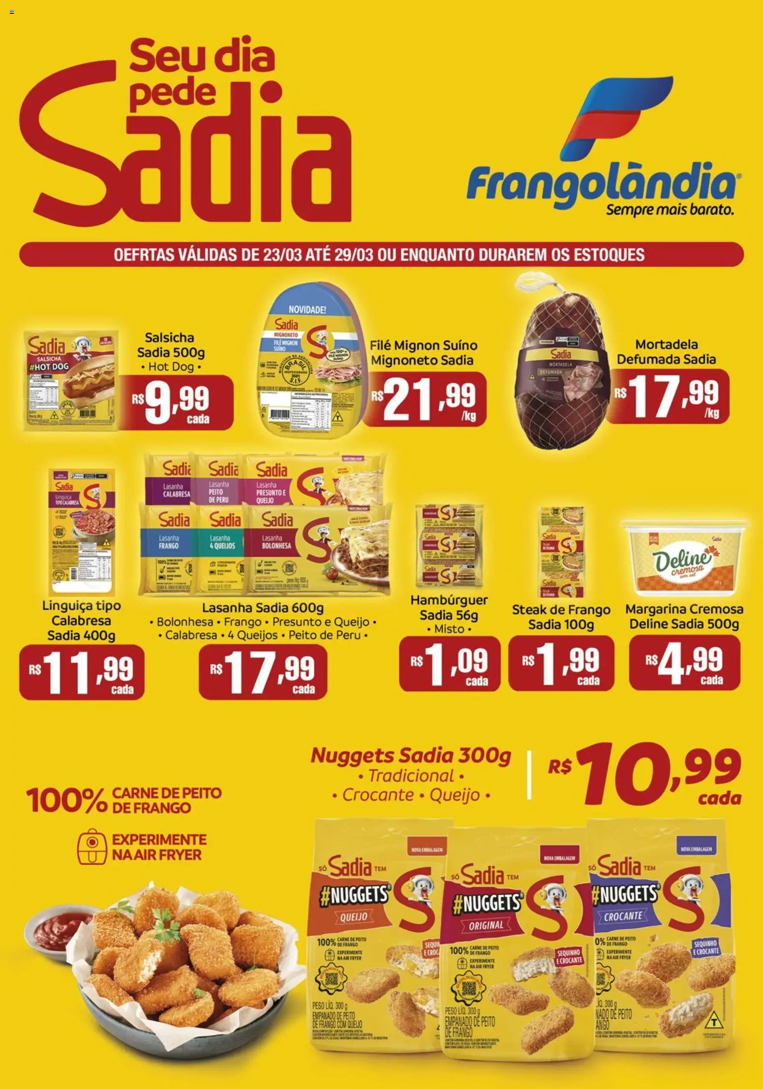 Frangolândia Folheto - válido de 23.03.2026 | Página: 2 | Produtos: Presunto, Mortadela, Lasanha, Margarina