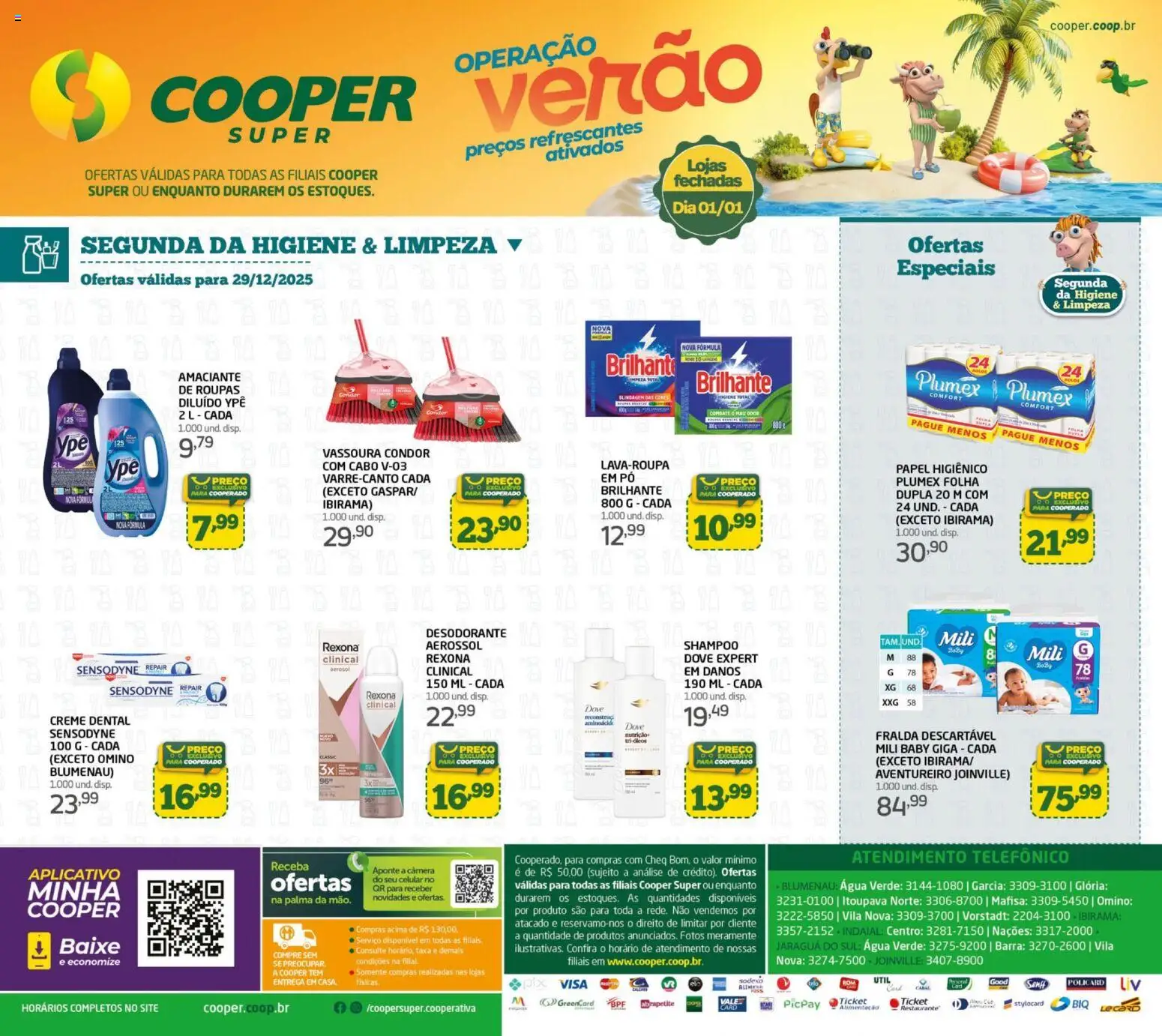 Cooper Folheto - válido de 29.12.2025 | Página: 1 | Produtos: Celular, Pó, Desodorante, Vassoura