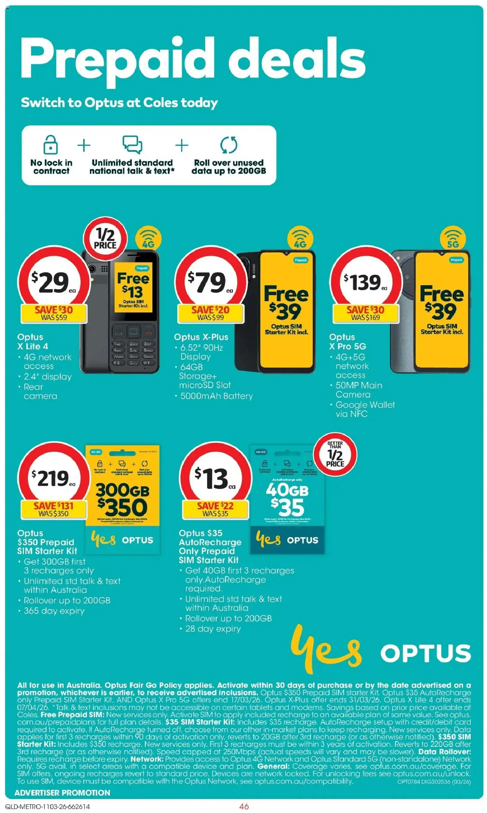 Coles catalogue - valid from 11.03.2026 | Page: 46 | Products: Wallet, Device, Camera, Tablets