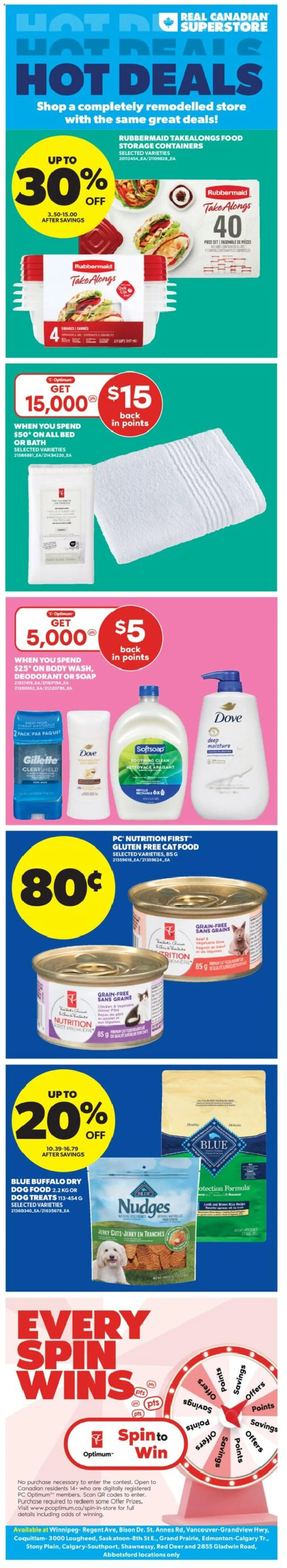 Real Canadian Superstore flyer valid from 19.02.2026 | Page: 1 | Products: Hat, Soap, Deodorant, Bed