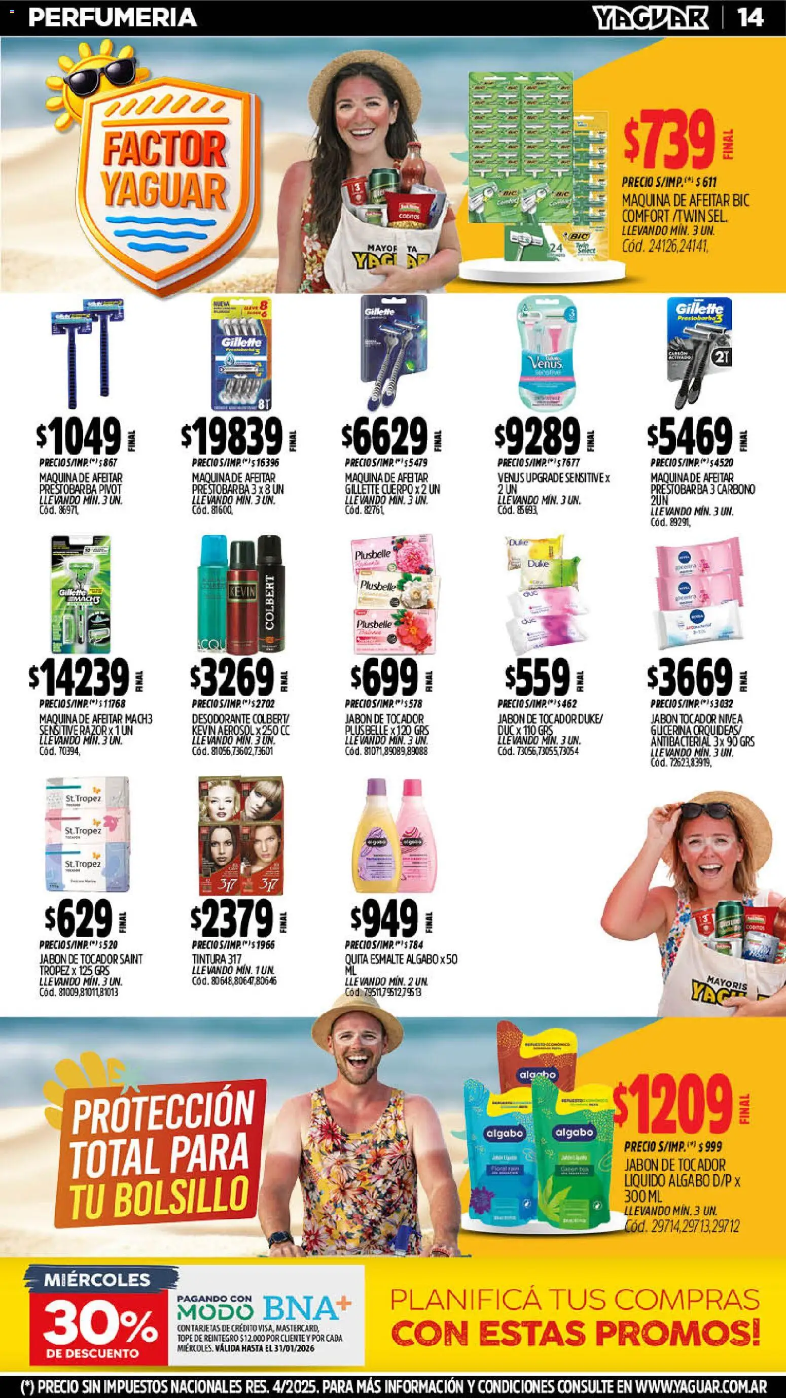 Yaguar - Oferta Semanal Córdoba │ válido desde el 19.01.2026 | Página: 14 | Productos: Maquina de afeitar, Tintura, Jabón, Desodorante