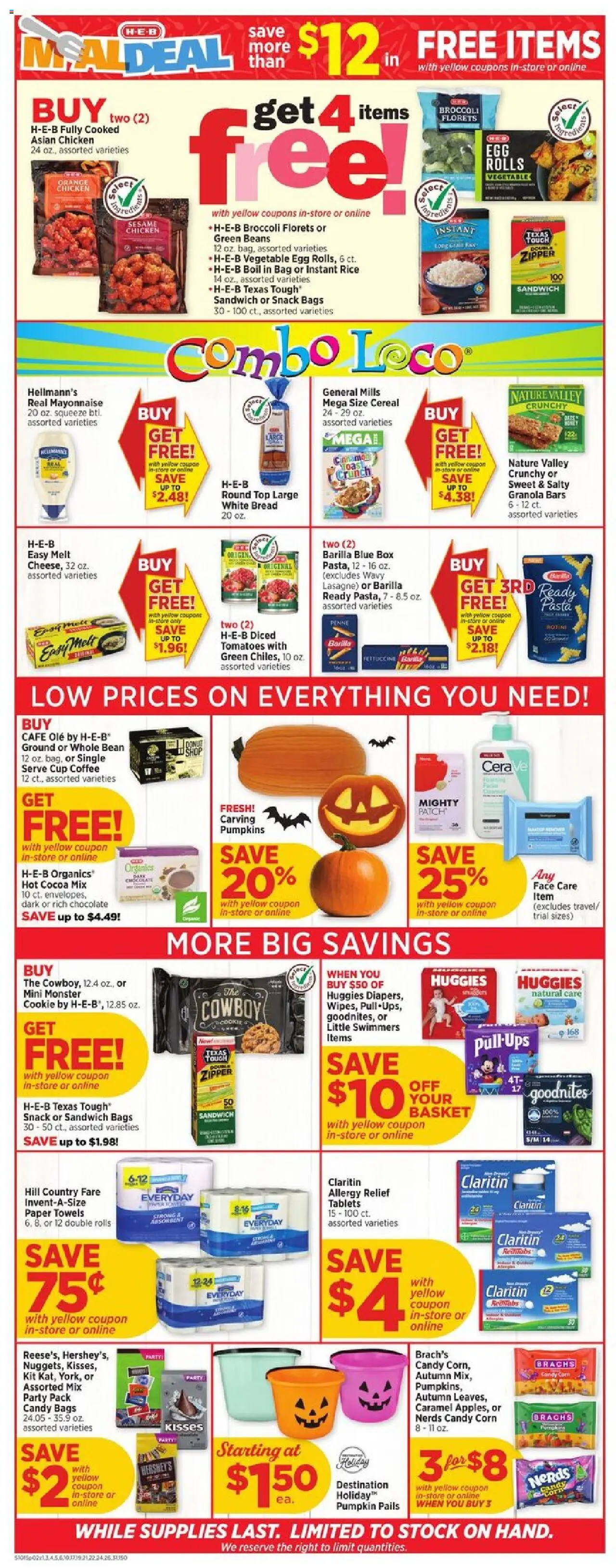 H-E-B Weekly Ad - valid from 15.10.2025 | Page: 2 | Products: Box, Chocolate, Rice, Bag