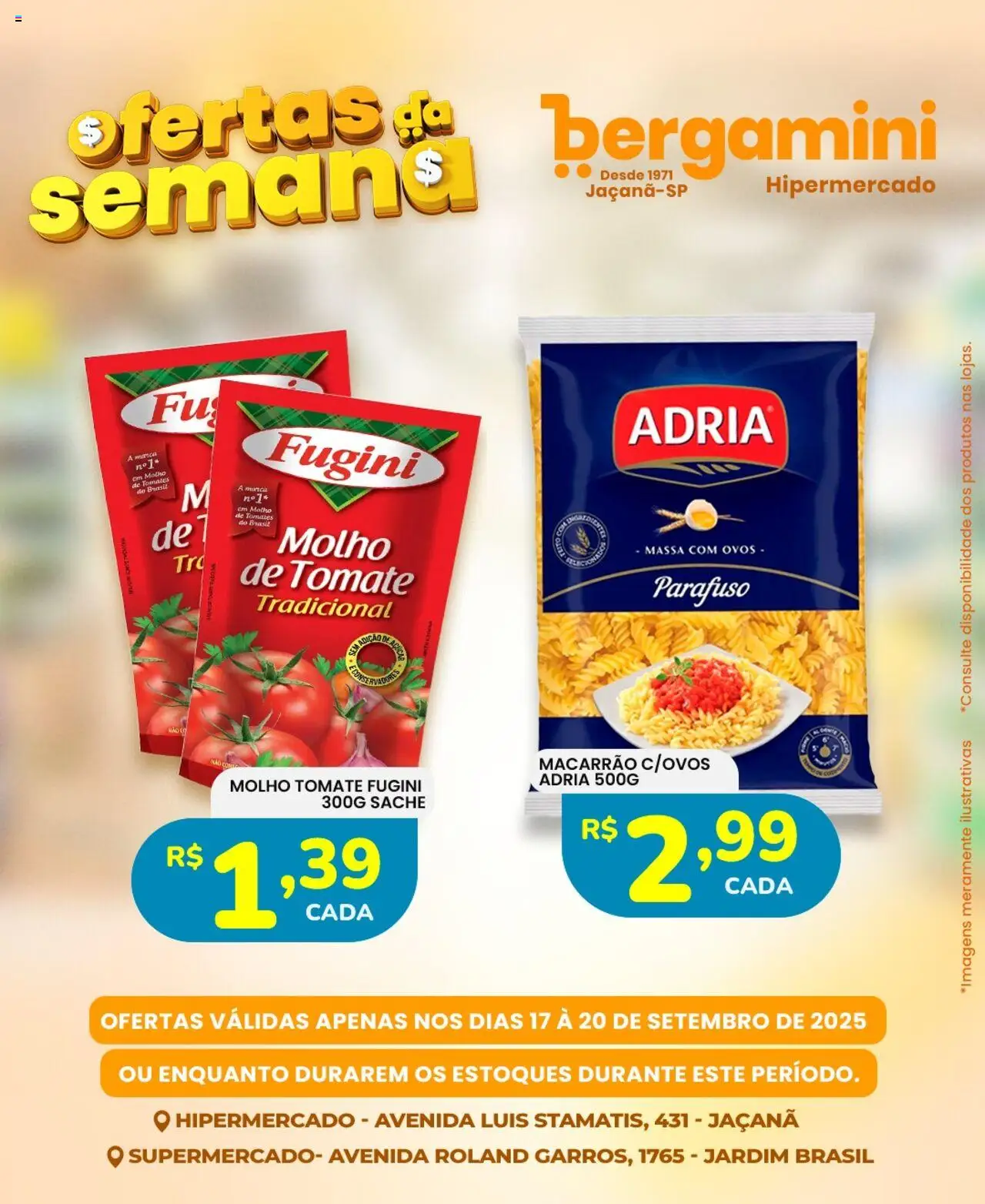 Supermercado Bergamini Folheto - válido de 17.09.2025 | Página: 9 | Produtos: Ovos, Tomates, Macarrão, Massa
