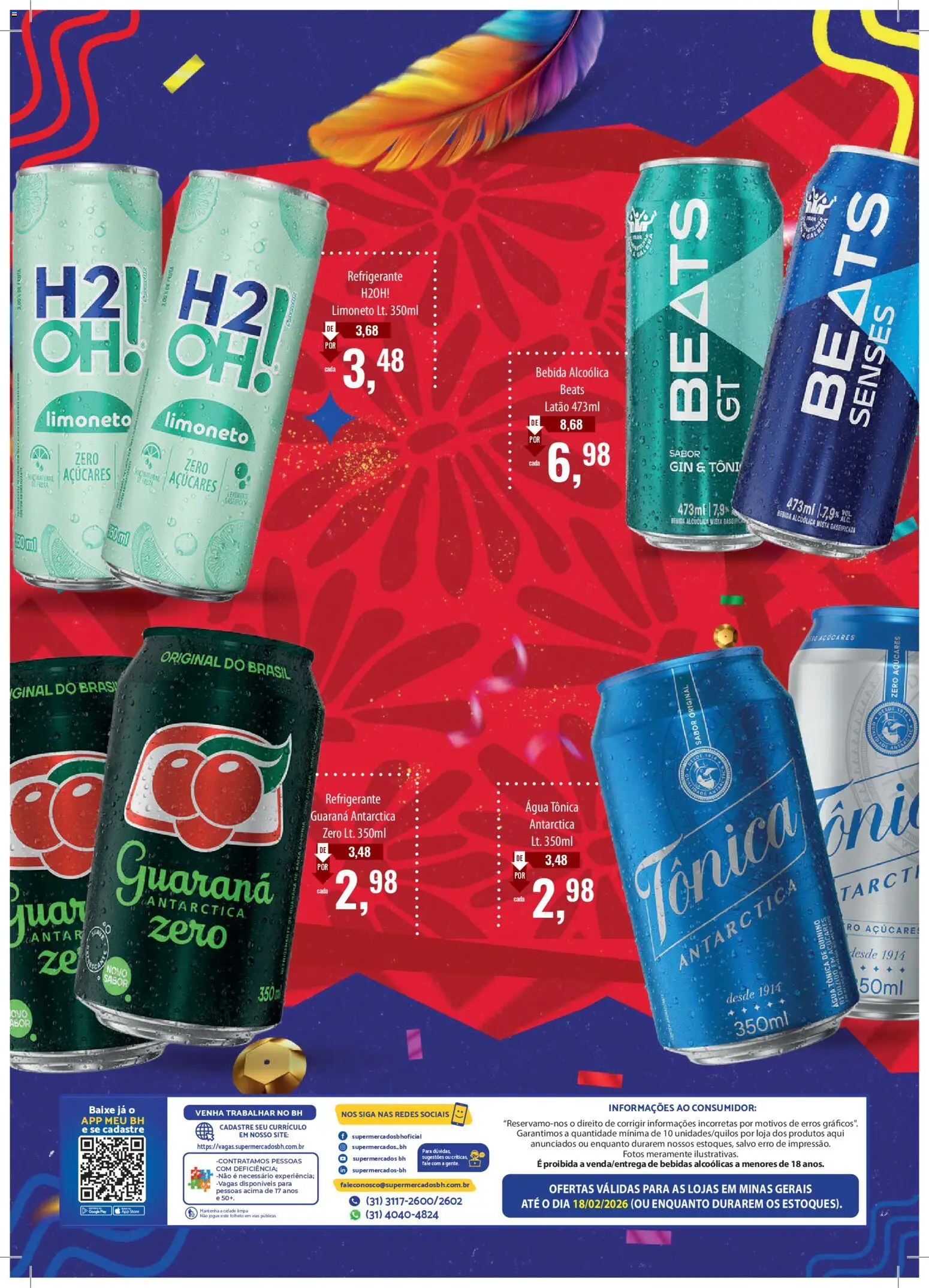 Supermercados BH Folheto - válido de 02.02.2026 | Página: 2 | Produtos: Guaraná, Água tônica, Bebida, Refrigerante