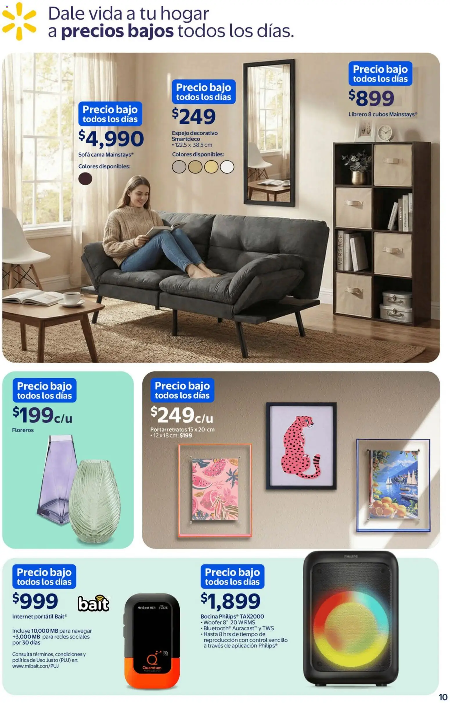 Nuevas ofertas de Walmart válidas en toda la República Mexicana desde el 17.02.2026. ¡Encuentra las mejores ofertas en Walmart catálogo Precios bajos! | Página: 10 | Productos: Sofá, Bocina, Cama, Espejo