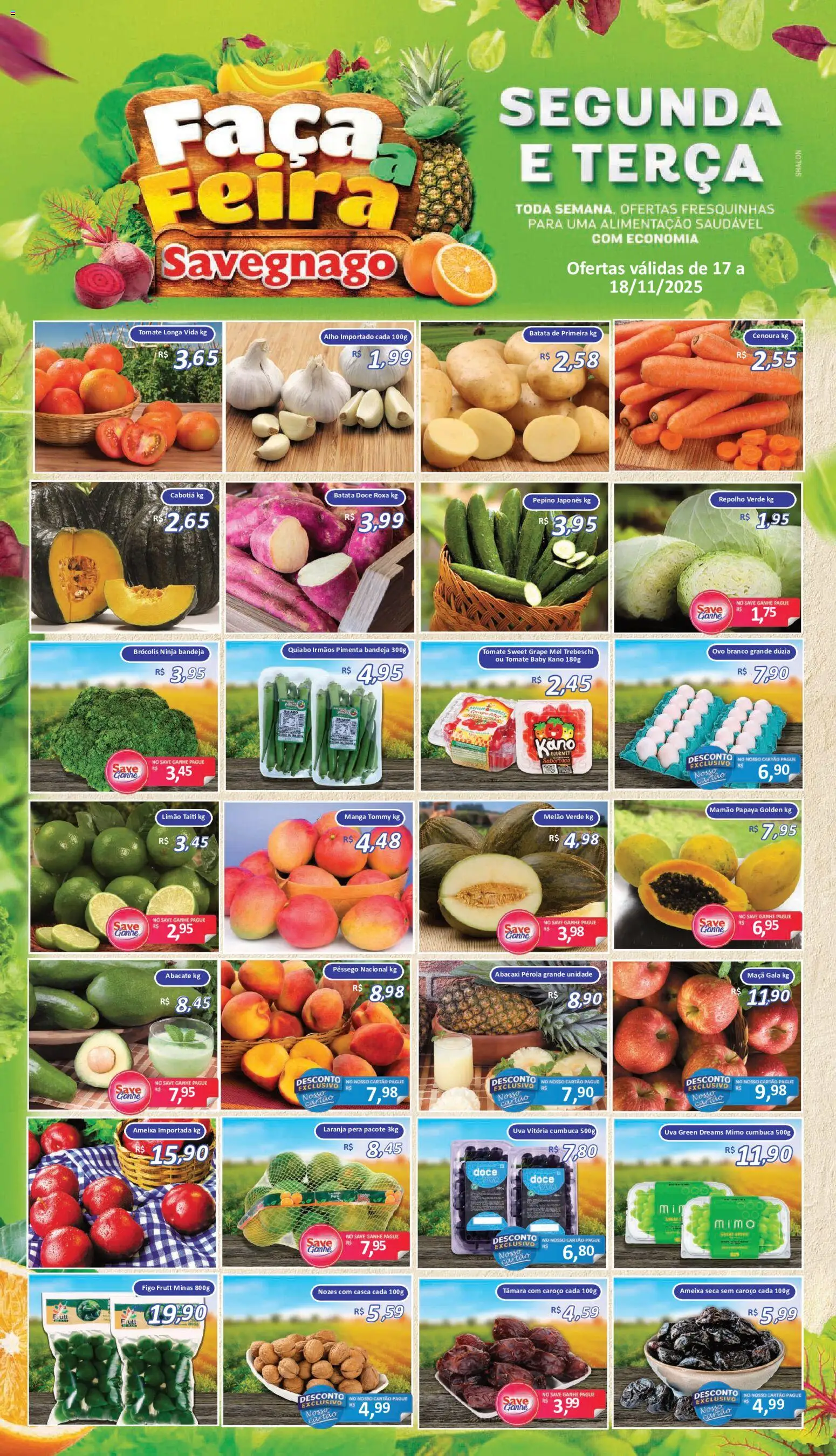 Savegnago Folheto - válido de 17.11.2025 | Página: 1 | Produtos: Pera, Mel, Cenoura, Bandeja