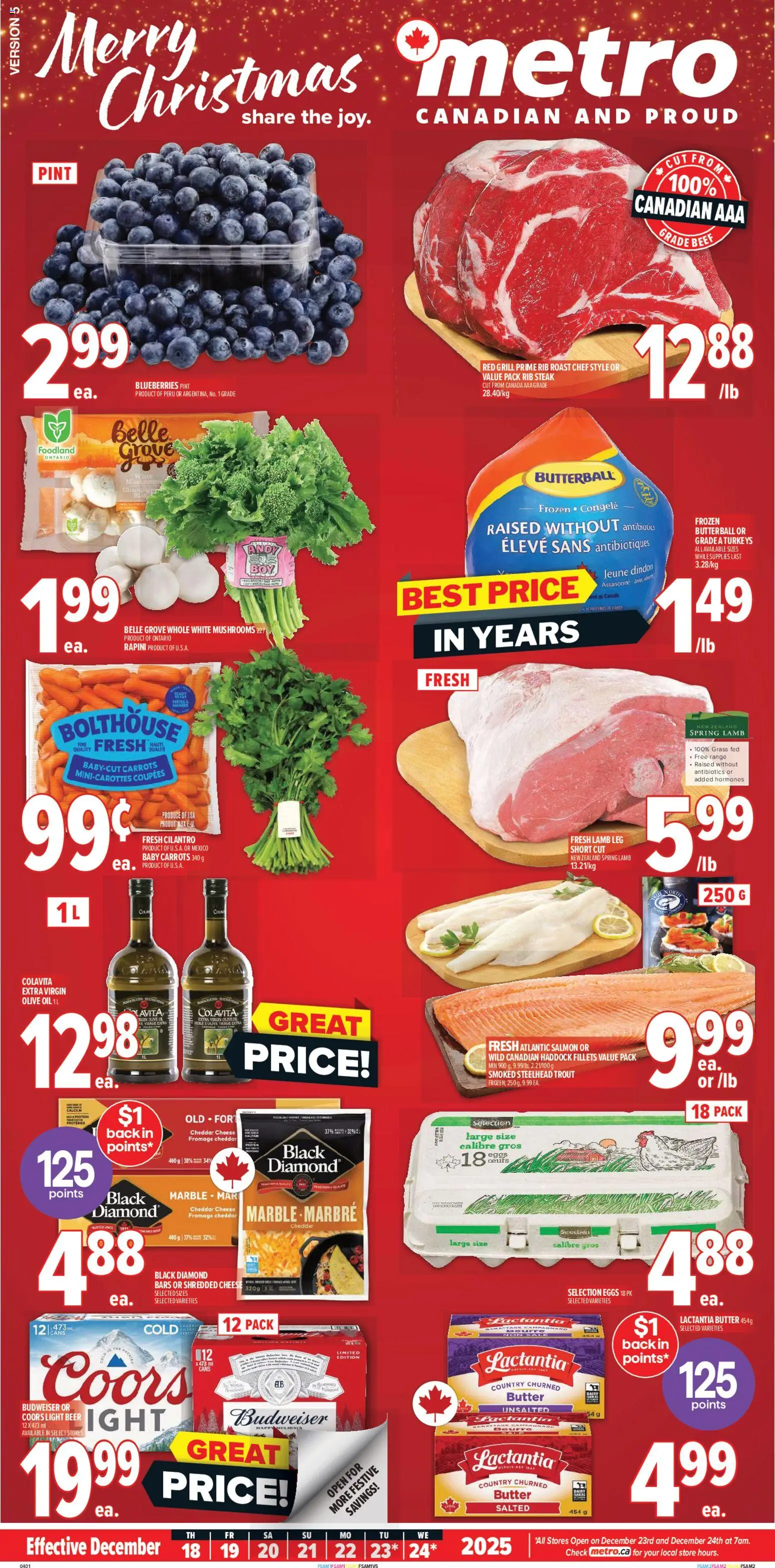 Metro flyer valid from 18.12.2025 | Page: 1 | Products: Grill, Butter, Eggs, Beer