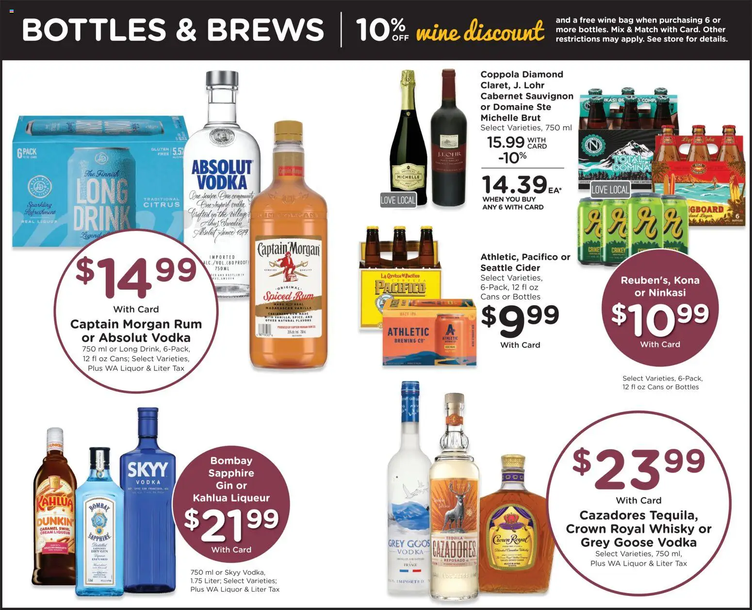 QFC Weekly Ad - WA - valid from 21.01.2026 | Page: 10 | Products: Cider, Wine, Vodka, Bag