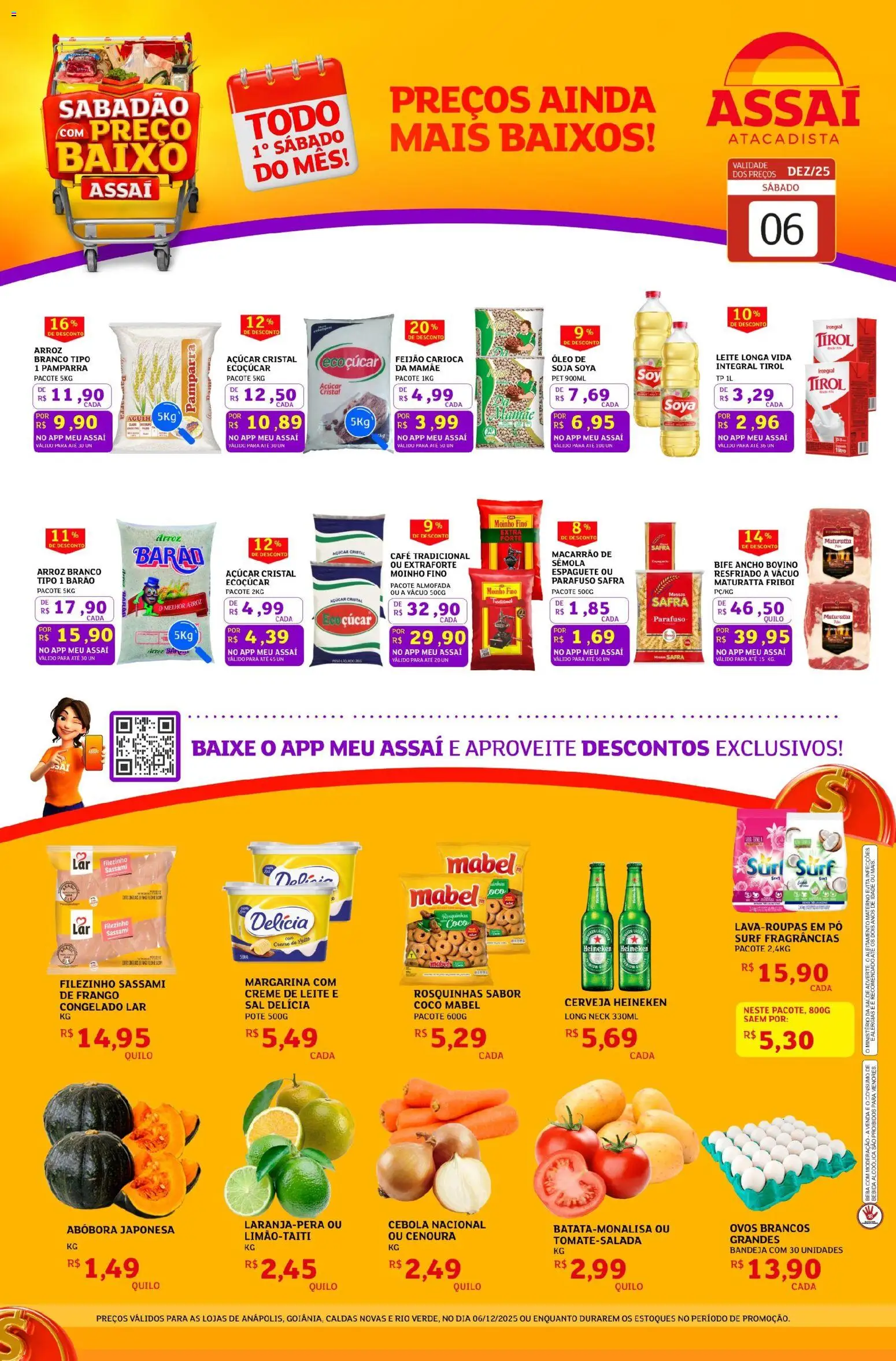Assaí Atacadista Folheto - válido de 06.12.2025 | Página: 1 | Produtos: Cebola, Pó, Creme de leite, Margarina