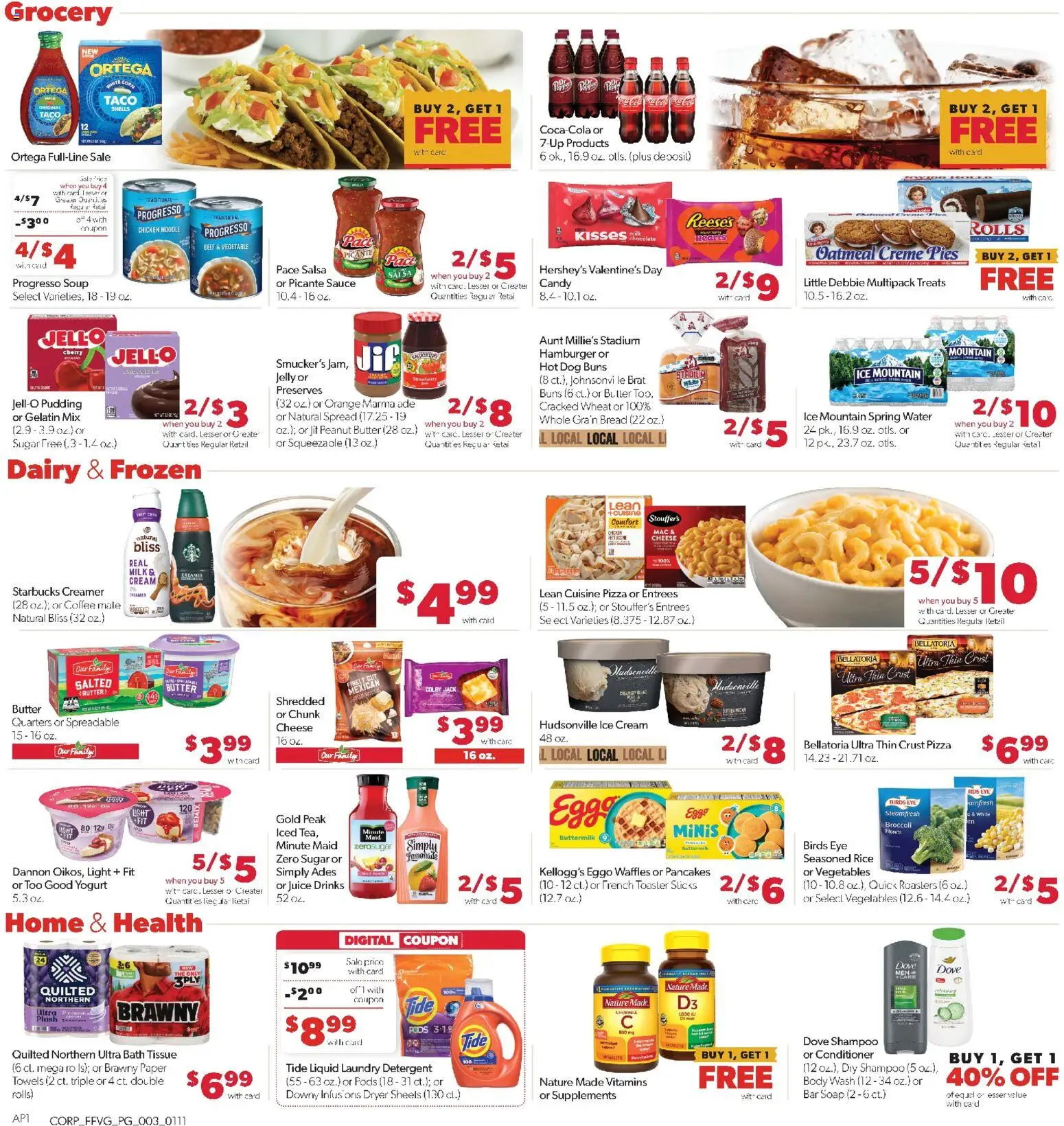 Family Fare Weekly Ad - MI - valid from 11.01.2026 | Page: 3 | Products: Bath, Conditioner, Cheese, Water