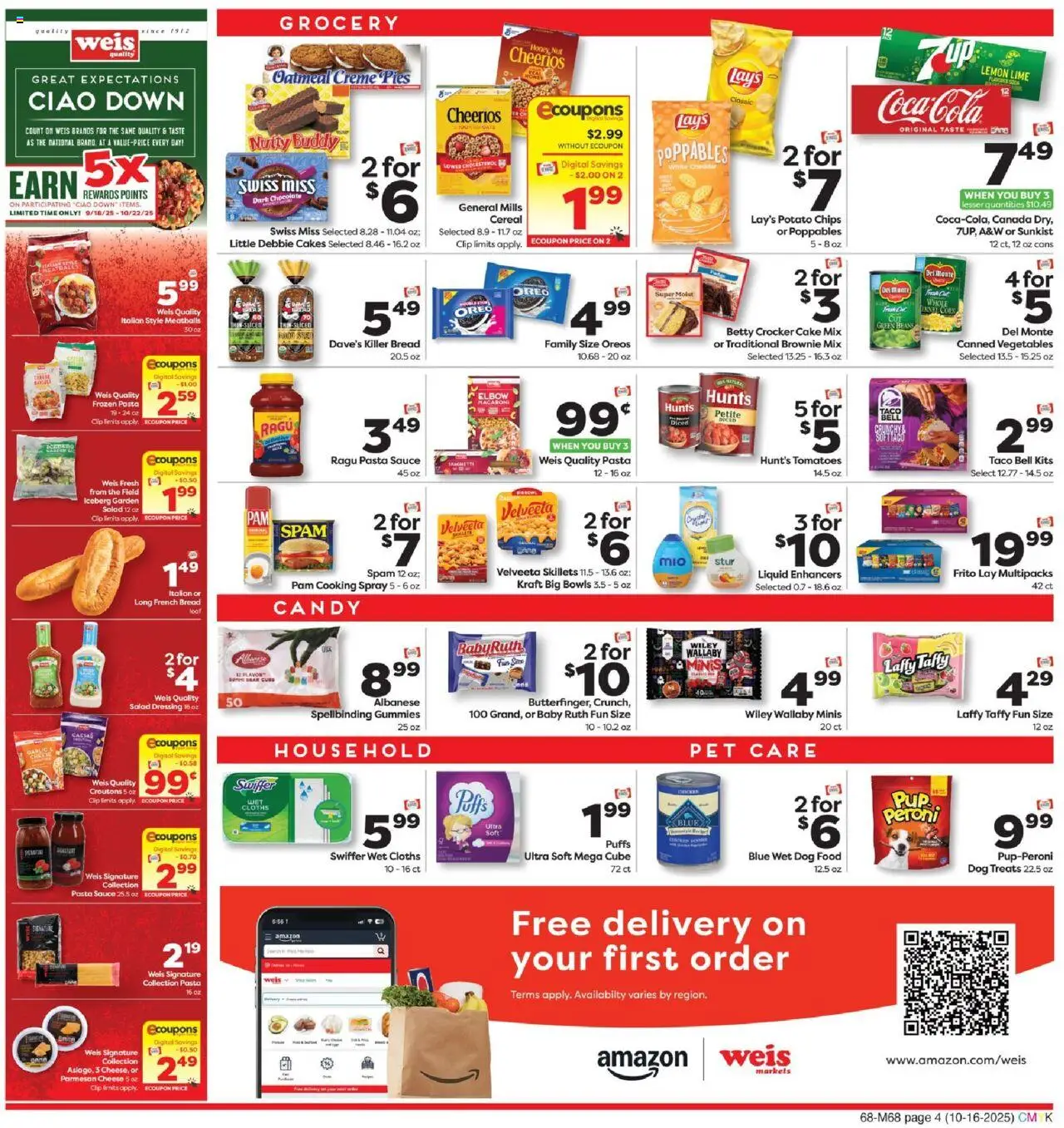 Weis Grand Opening - valid from 16.10.2025 | Page: 8 | Products: Dog Treats, Chips, Salad, Sauce