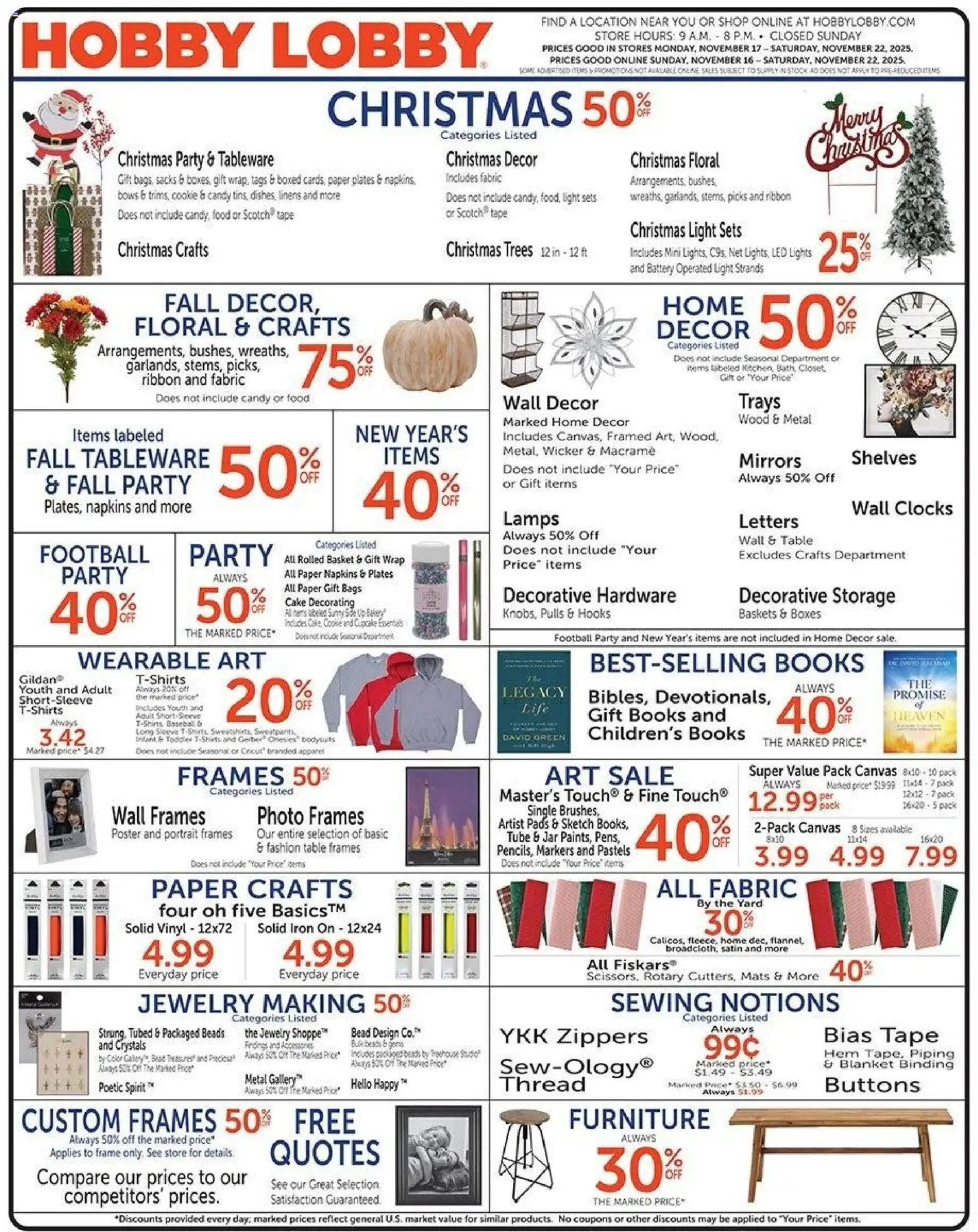 Hobby Lobby Weekly Ad - valid from 16.11.2025 | Page: 1
